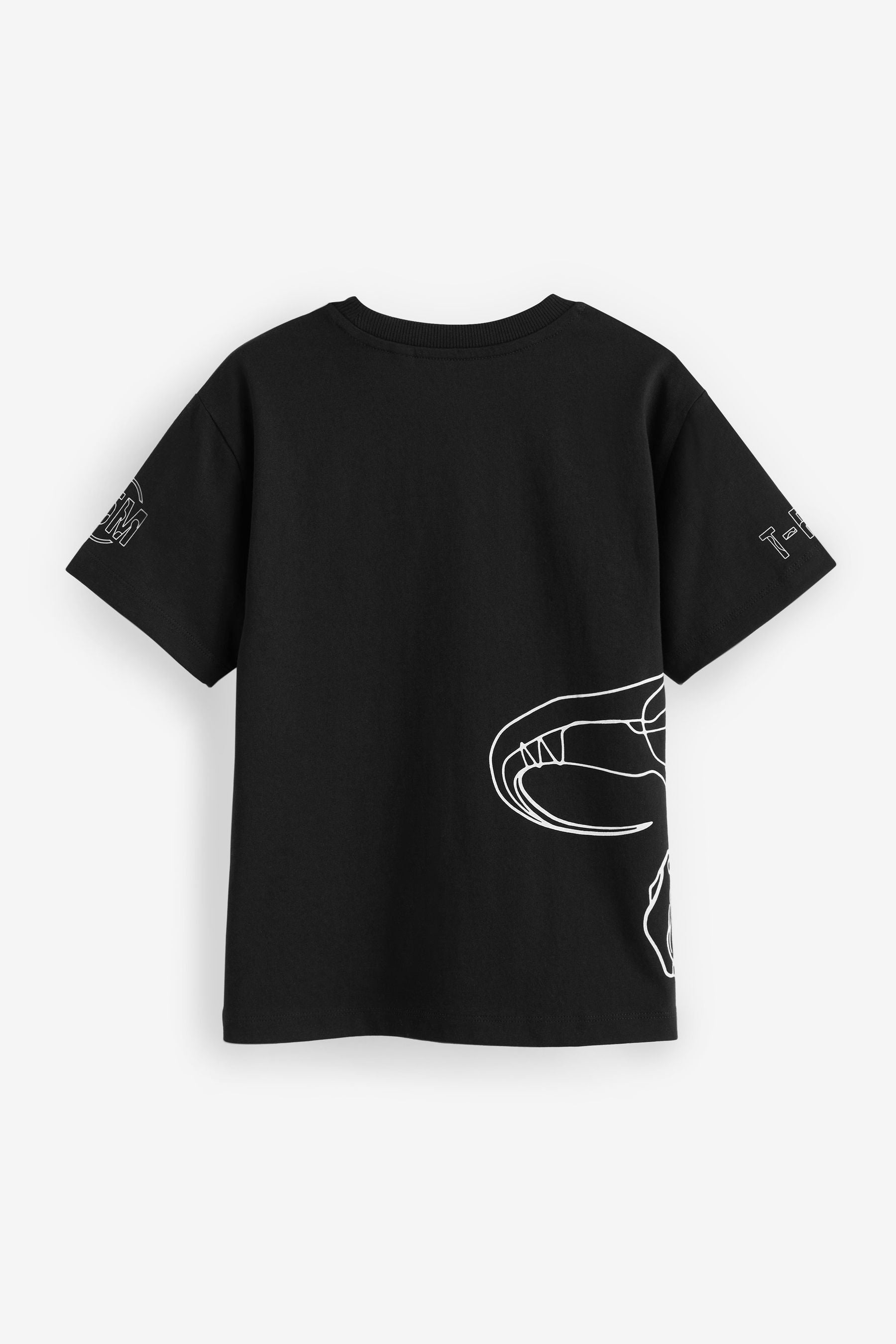 Black Linear Dinosaur Relaxed Fit Short Sleeve Graphic T-Shirt (3-16yrs)