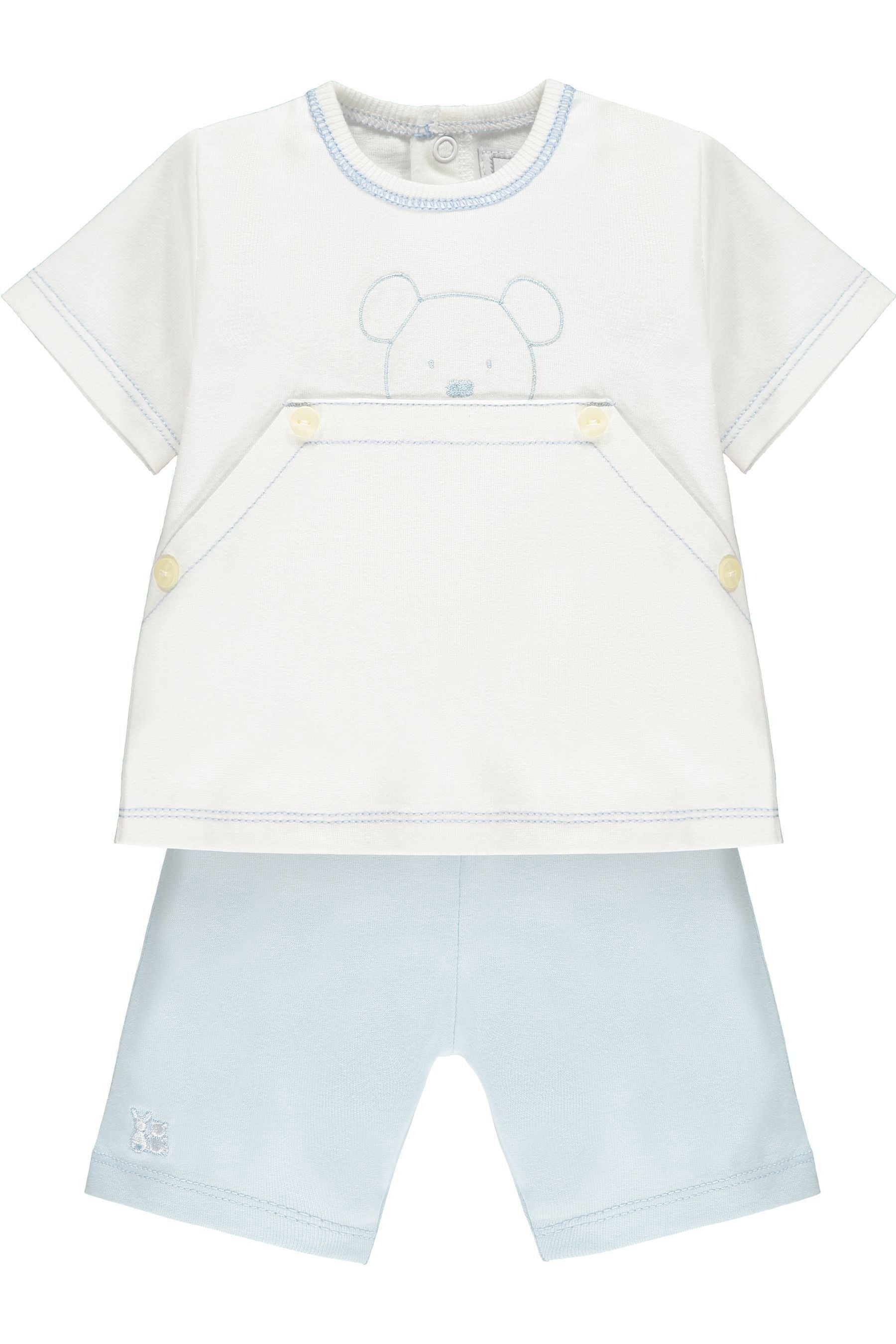 Emile et Rose 2pc Top & Shorts Set With Peeping Bear