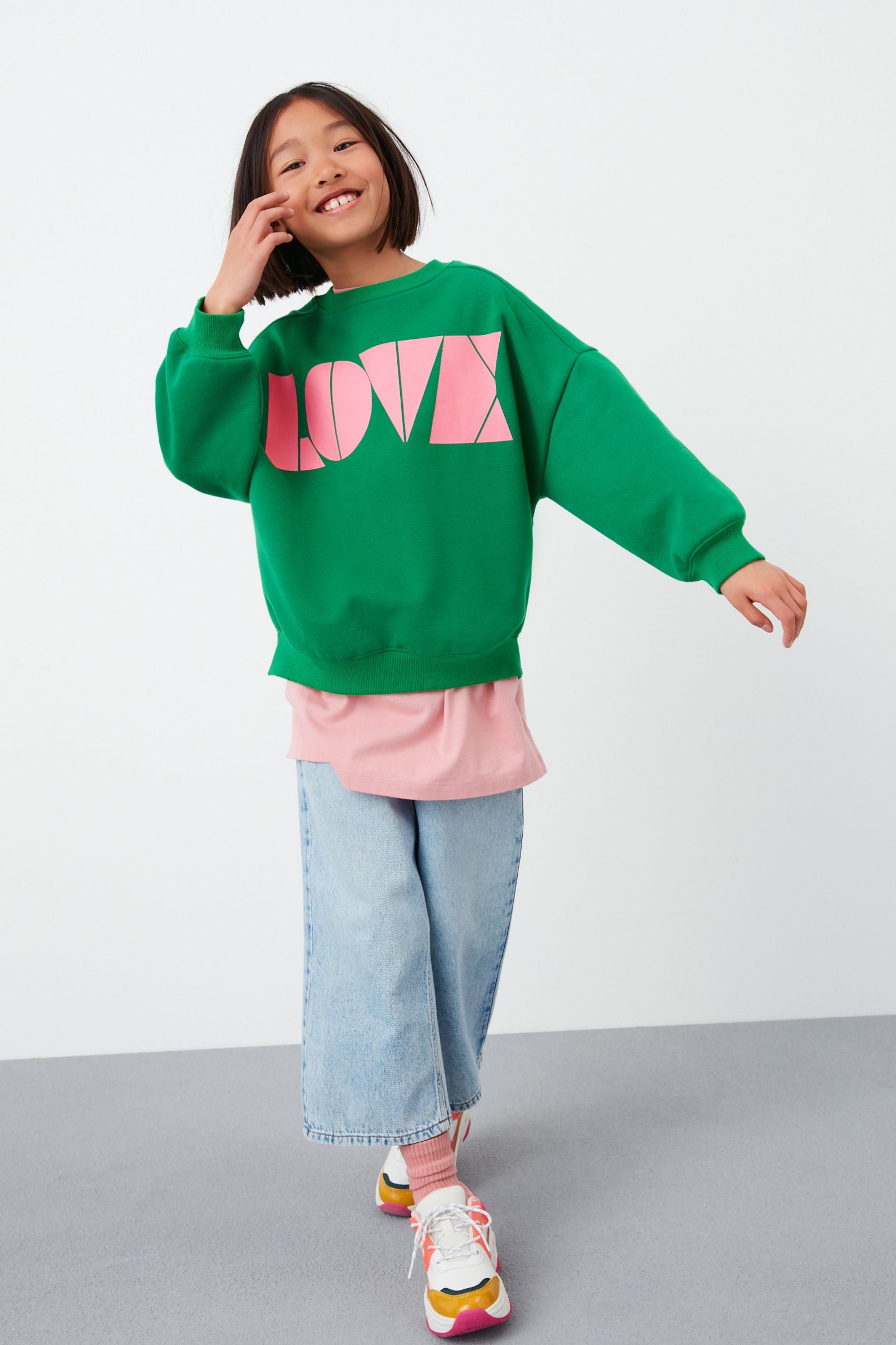 Green Graphic Sweatshirt (3-16yrs)