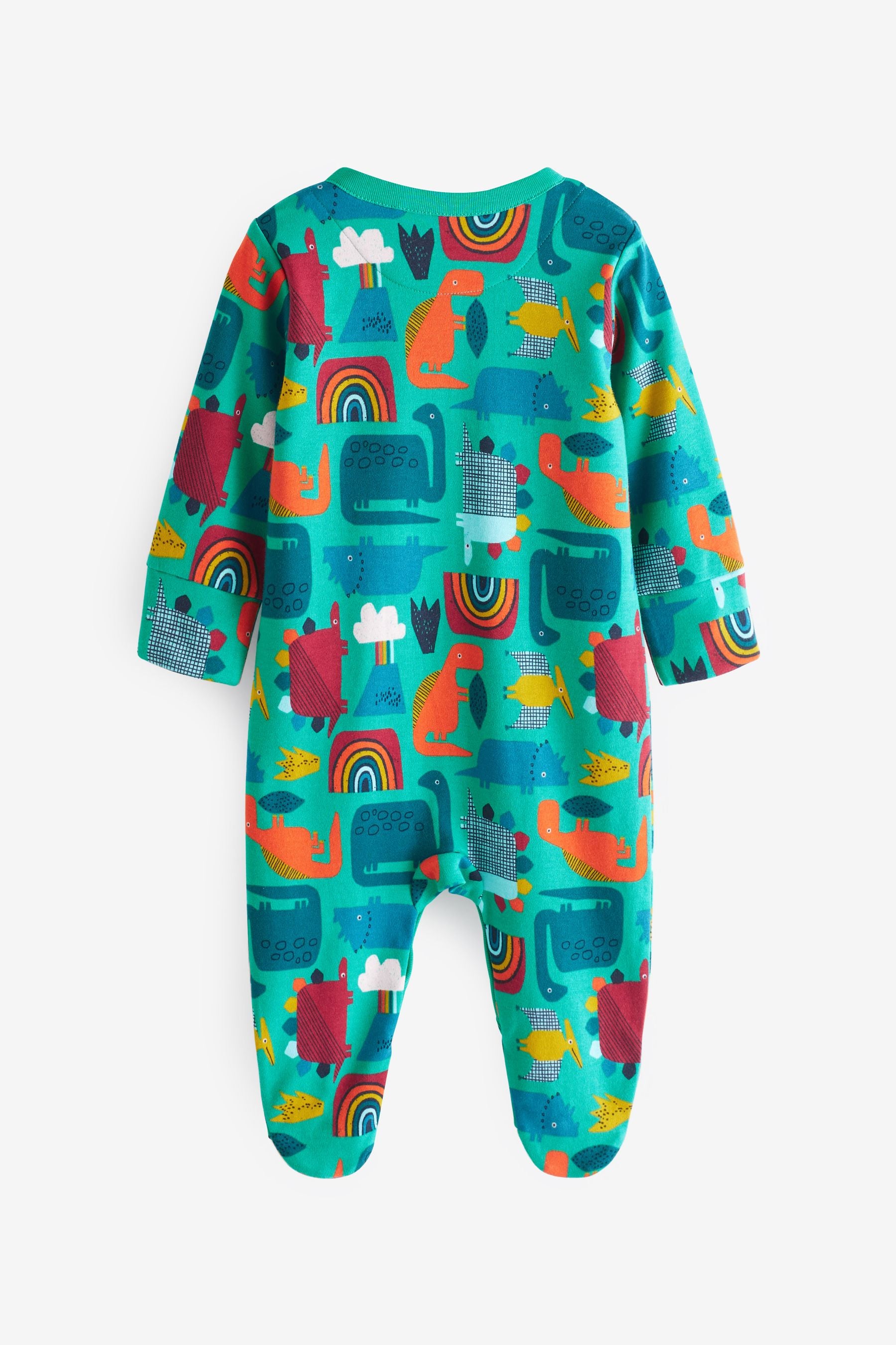 Green/Blue Dinosaur Baby Sleepsuits 5 Pack (0-2yrs)