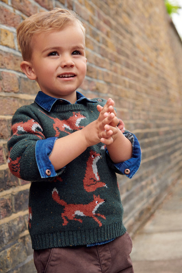 Green Animal Character Jumper (3mths-7yrs)