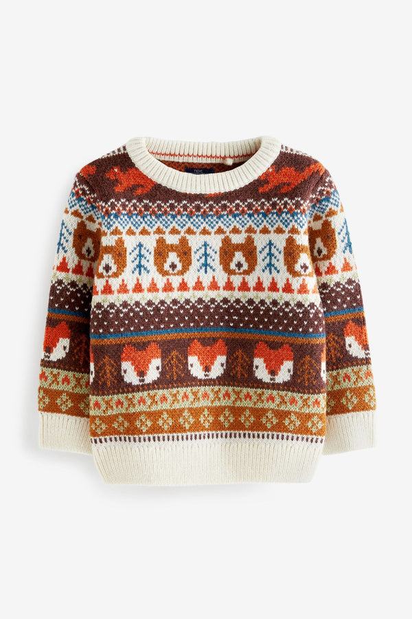 Brown Animal Character Jumper (3mths-7yrs)