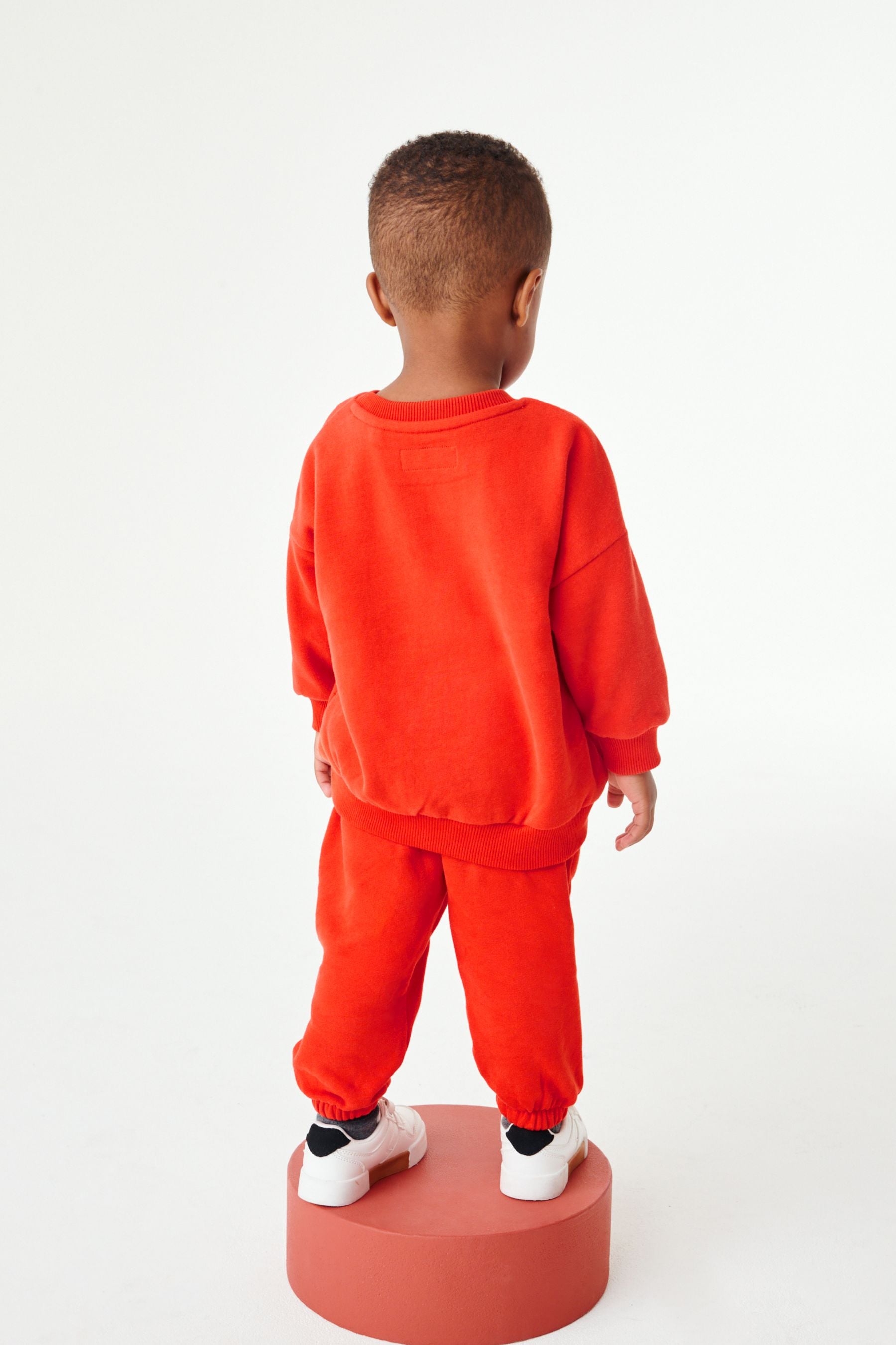 Red Oversized Slogan Sweatshirt And Joggers Set (3mths-7yrs)