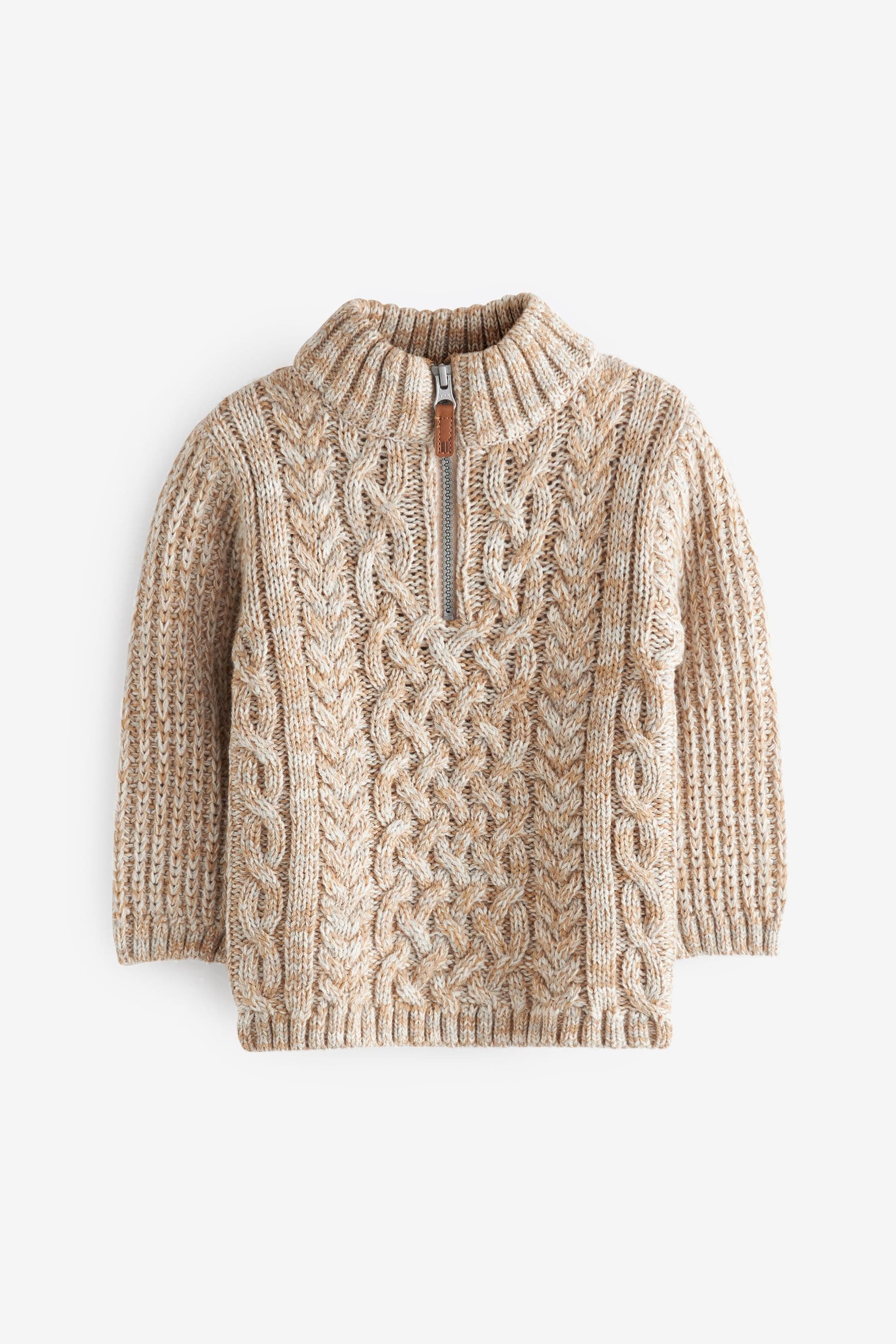 Neutral Next Cable Zip Neck Jumper (3mths-7yrs)