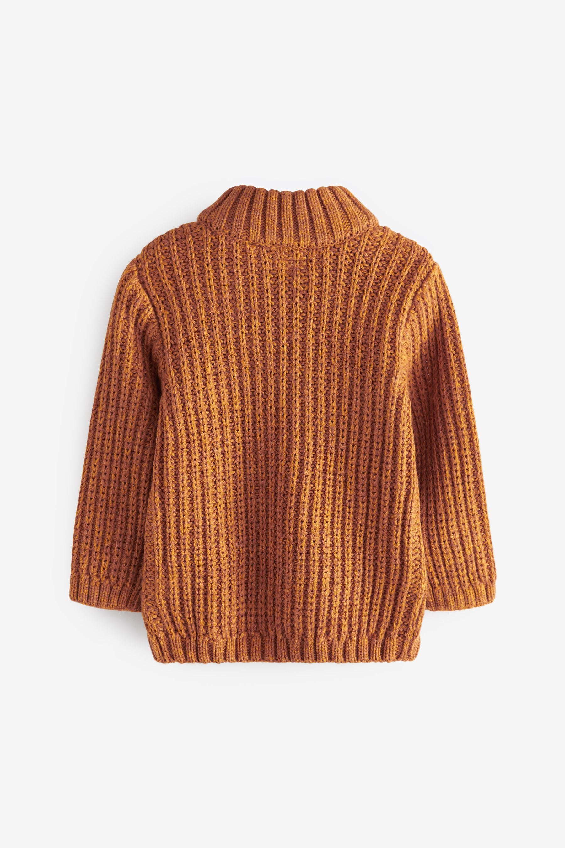 Orange Next Cable Zip Neck Jumper (3mths-7yrs)