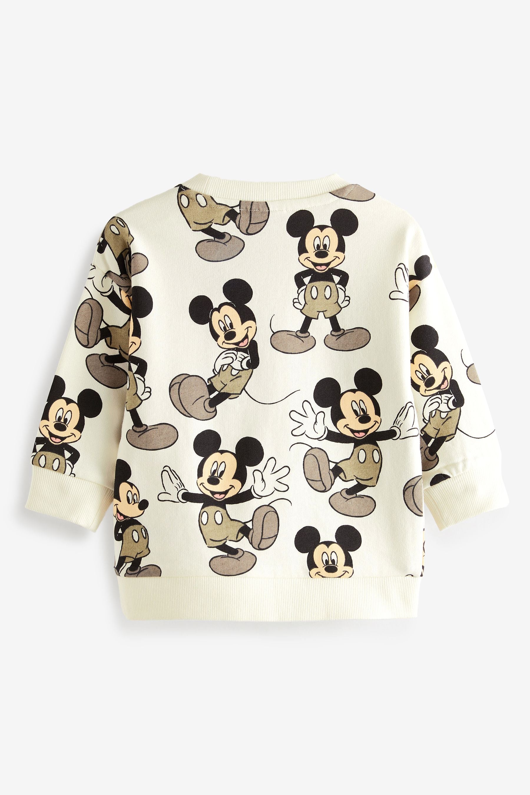 White All Over White Printed Mickey Mouse Sweatshirt (3mths-8yrs)