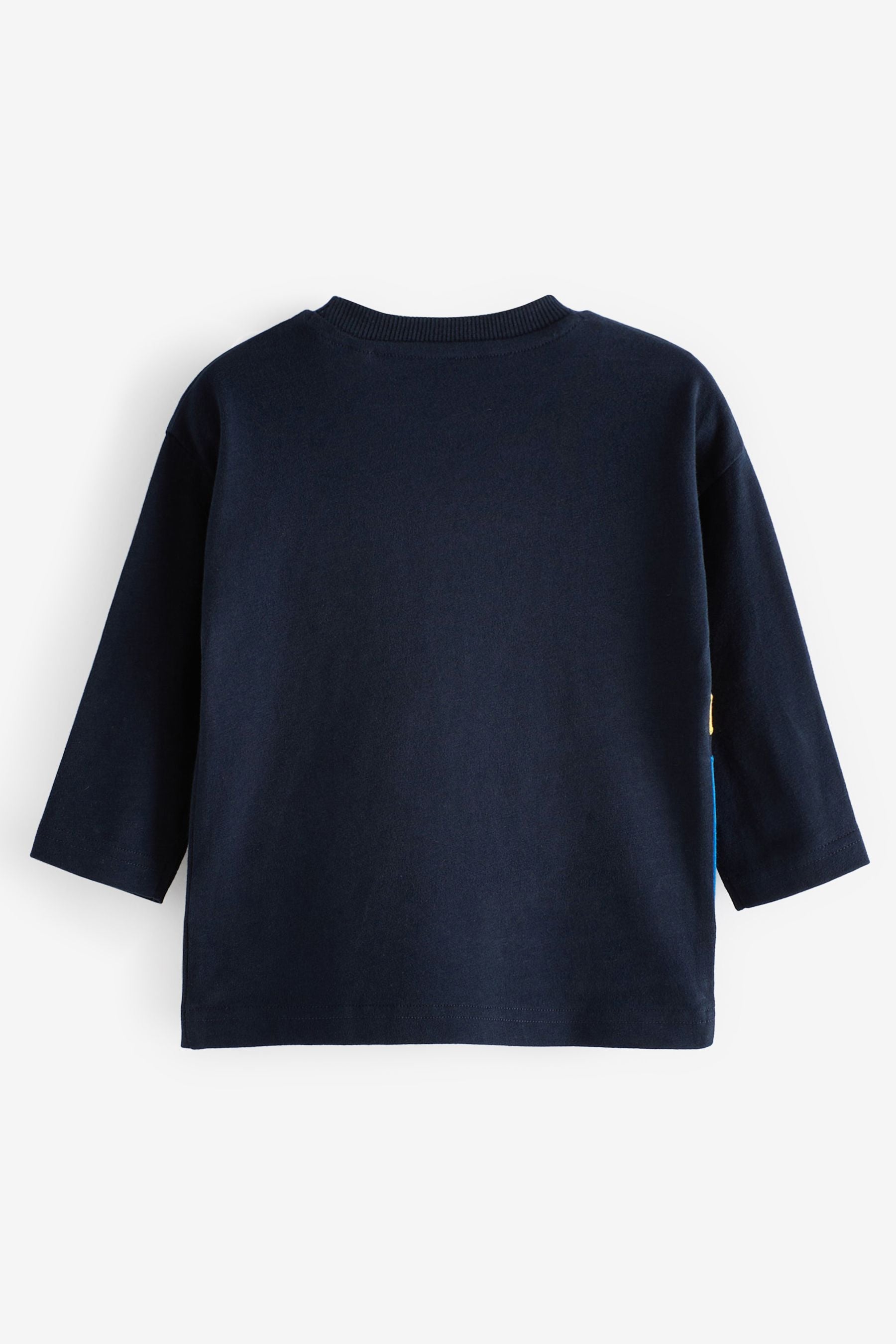 Dark Blue Safari Long Sleeve Appliqu T-Shirt (3mths-7yr