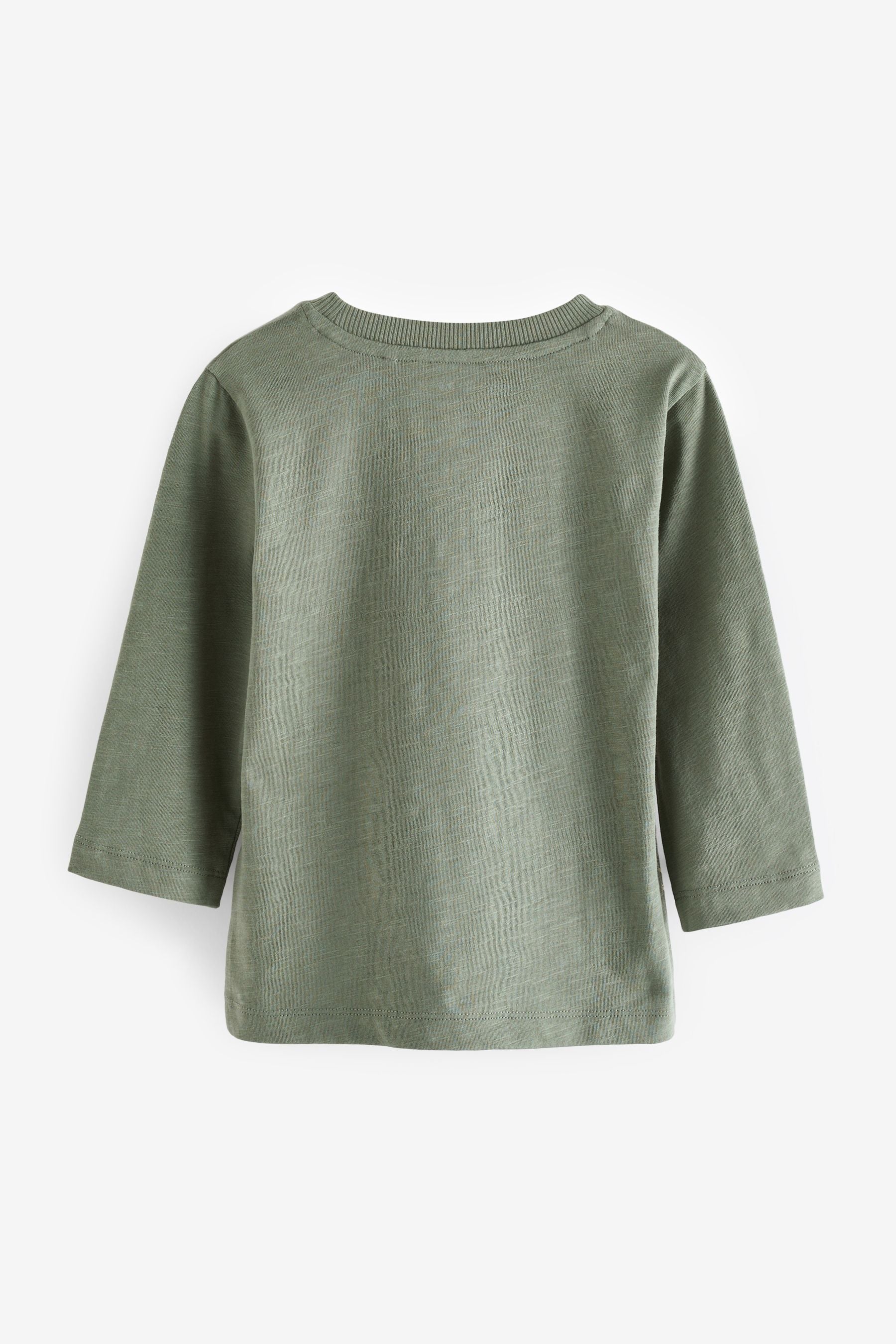 Green Triceratops Long Sleeve Character T-Shirt (3mths-7yrs)