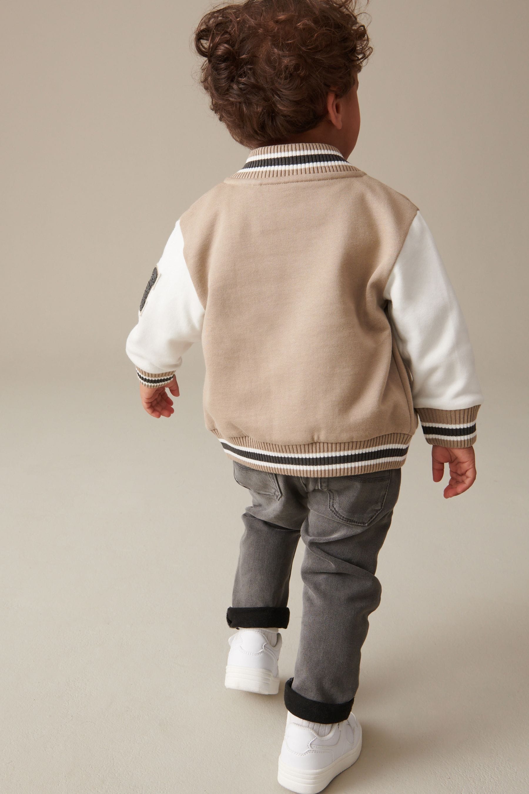 Tan Brown Letterman Jacket (3mths-7yrs)