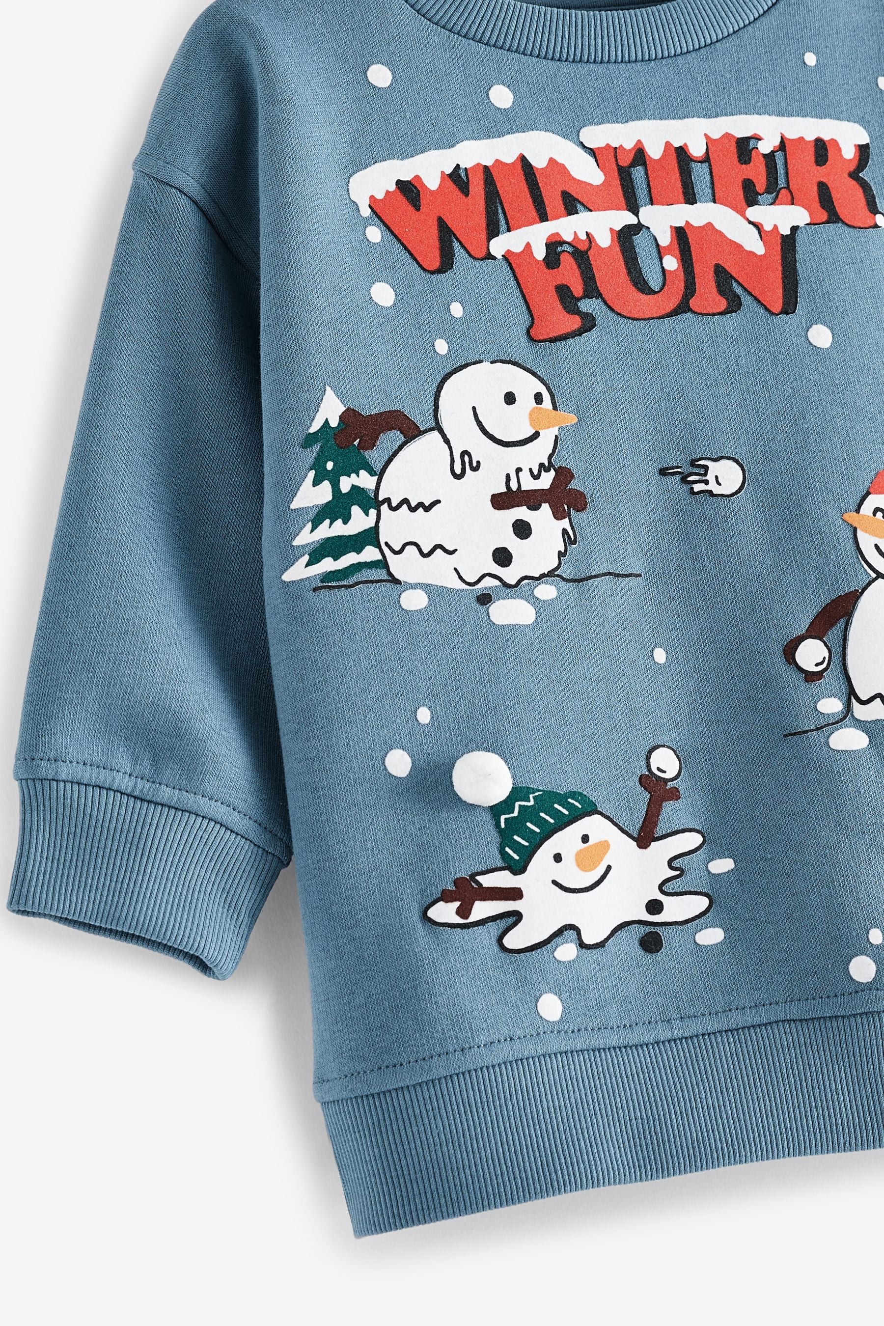 Blue Snowman Christmas Sweatshirt (3mths-7yrs)