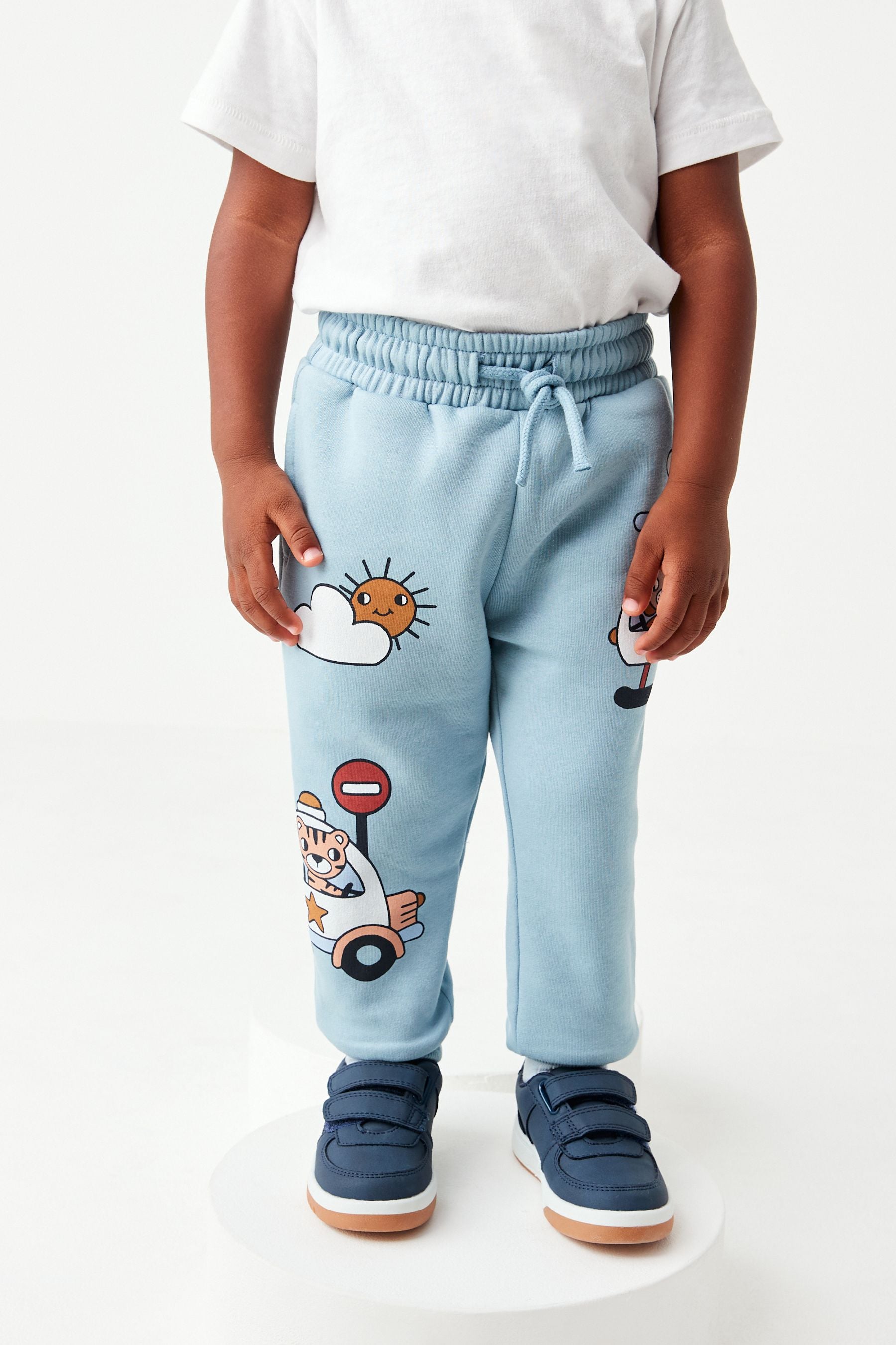 Pale Blue All-Over Print Jersey Sweatshirt And Joggers Set (3mths-7yrs)