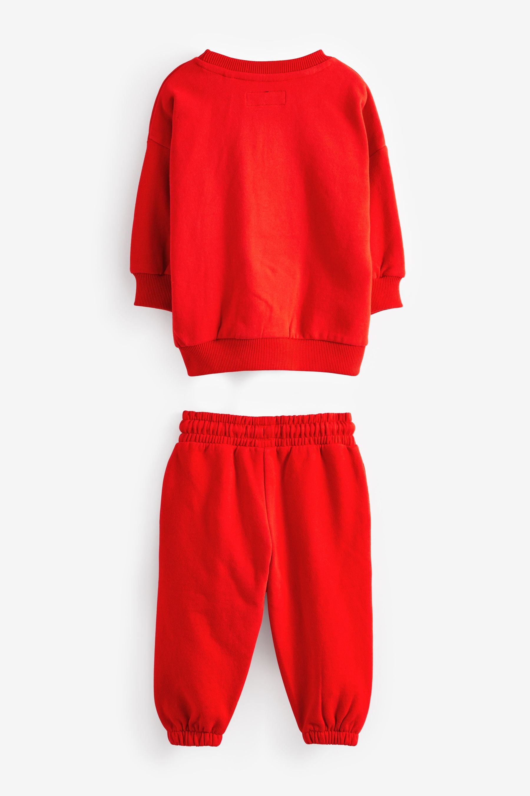 Red Oversized Slogan Sweatshirt And Joggers Set (3mths-7yrs)