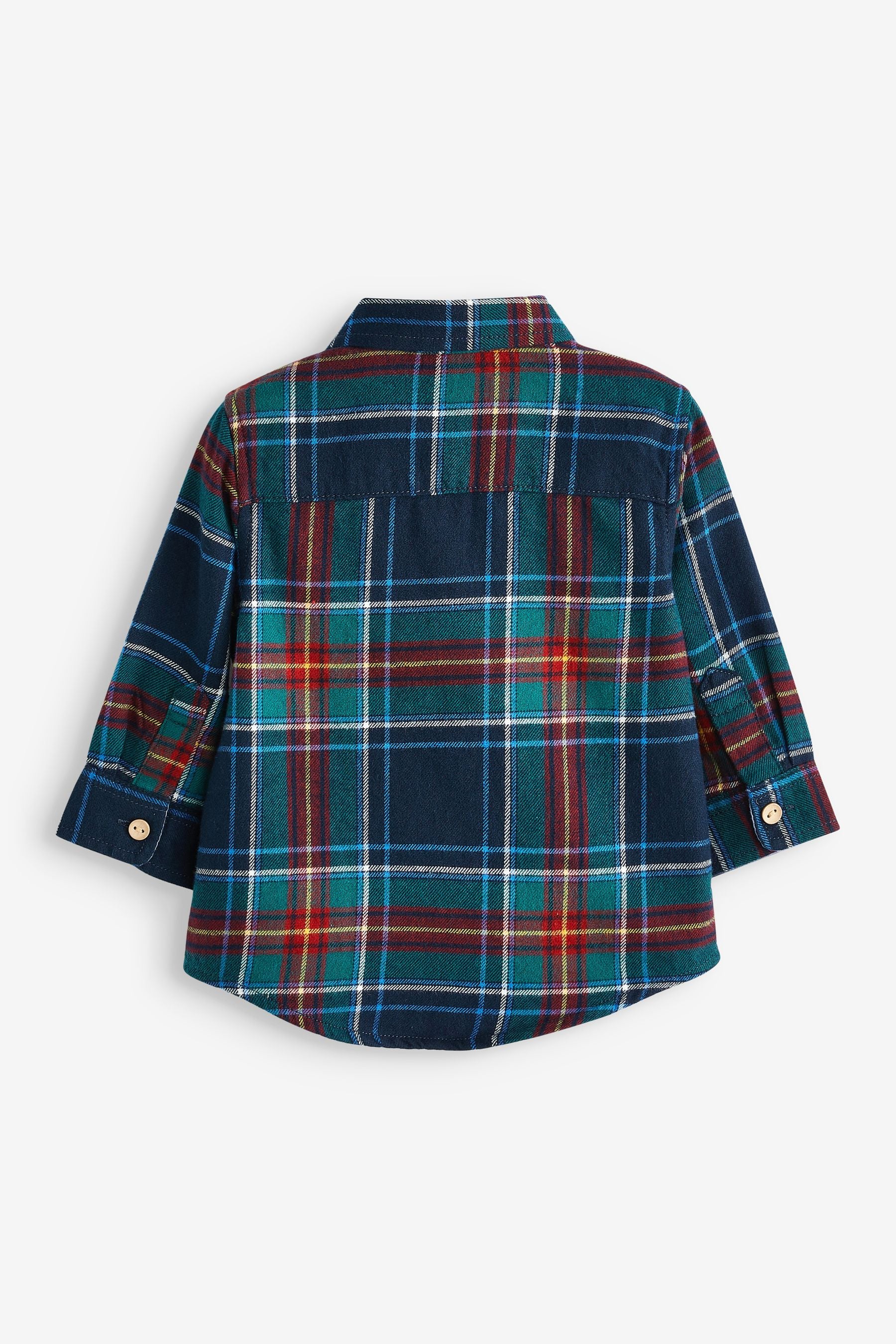 Navy Blue Long Sleeve Check Shirt (3mths-7yrs)