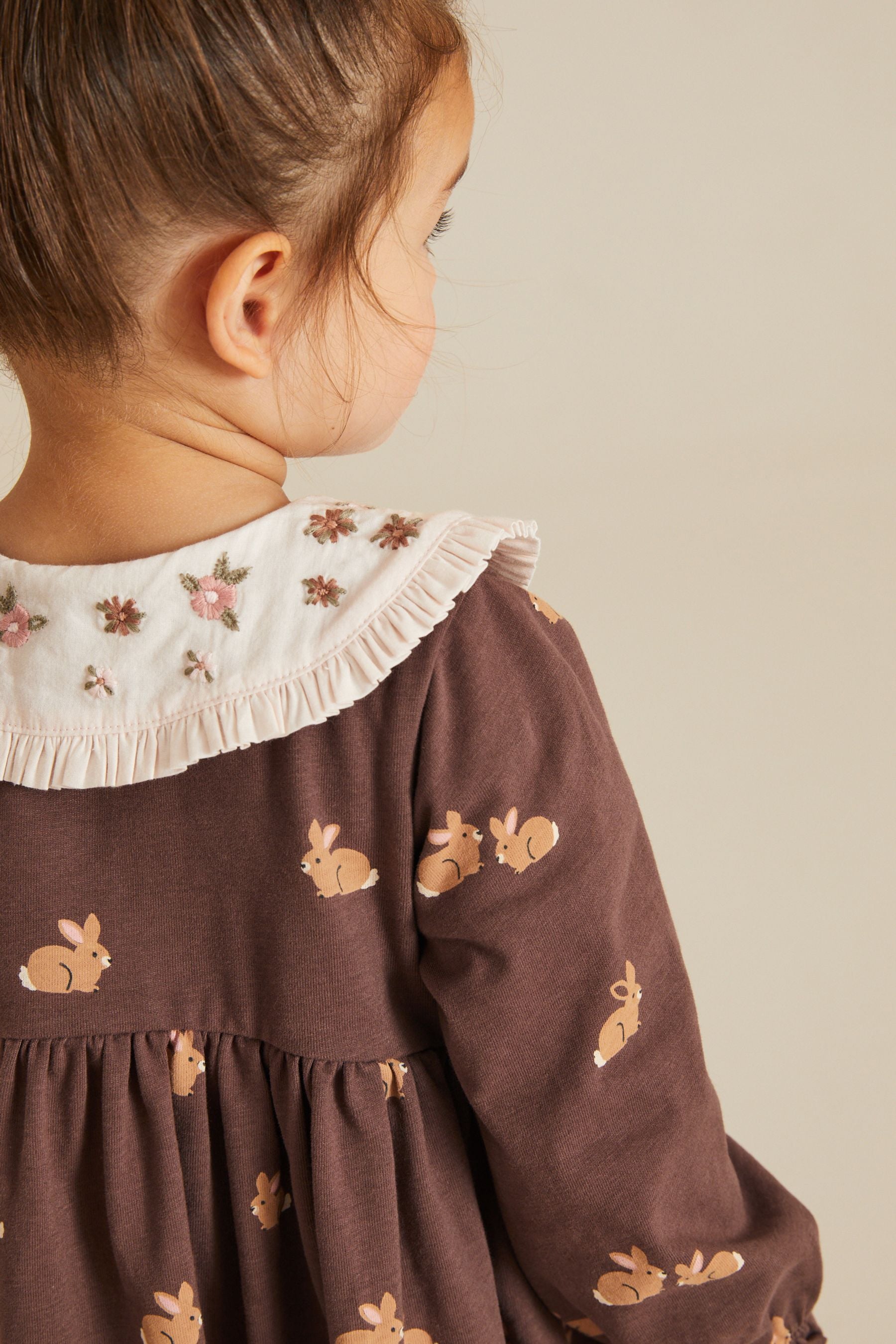 Brown Bunny Long Sleeve Tea Dress (3mths-7yrs)