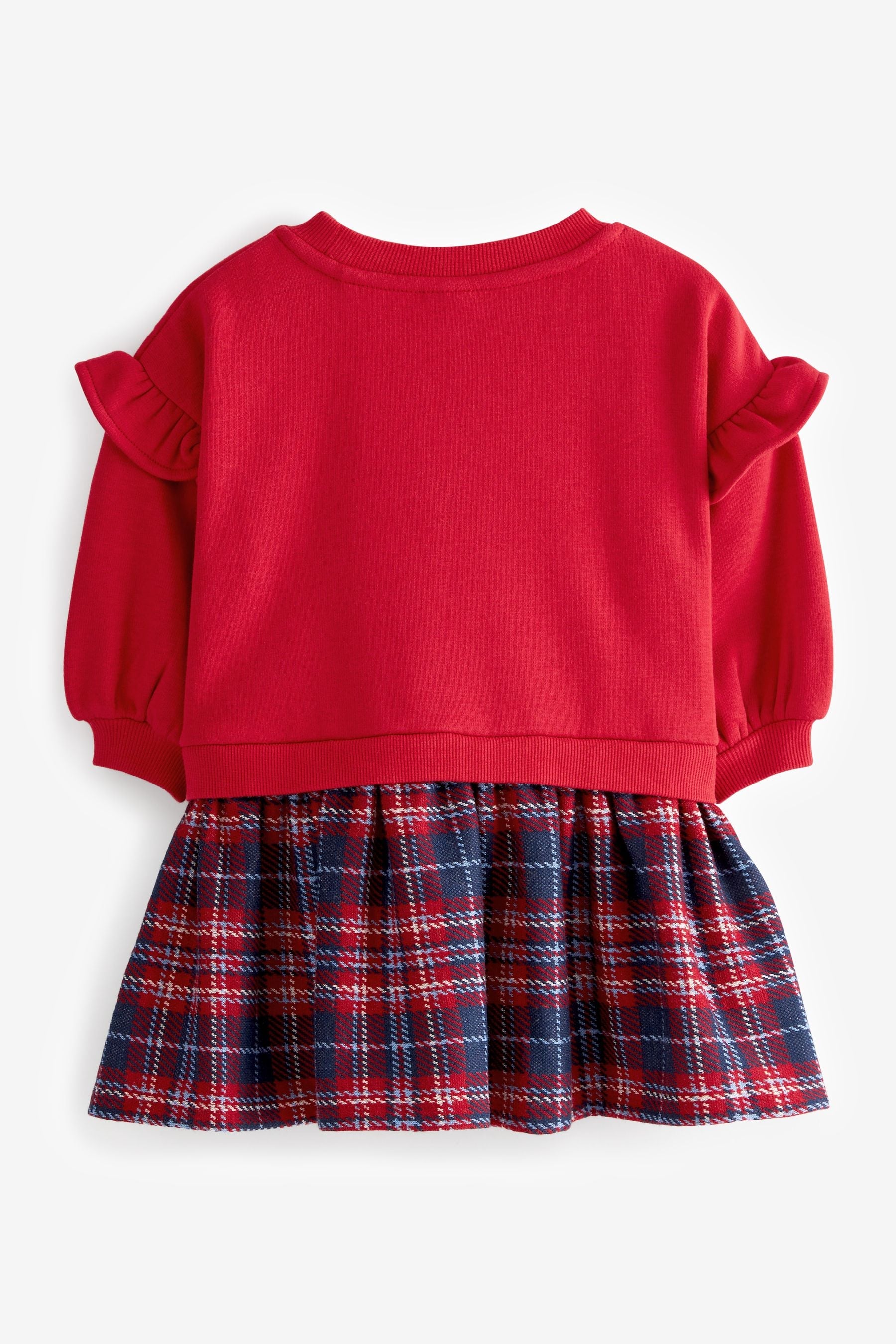 Red Check Cosy Sweat Dress (3mths-7yrs)