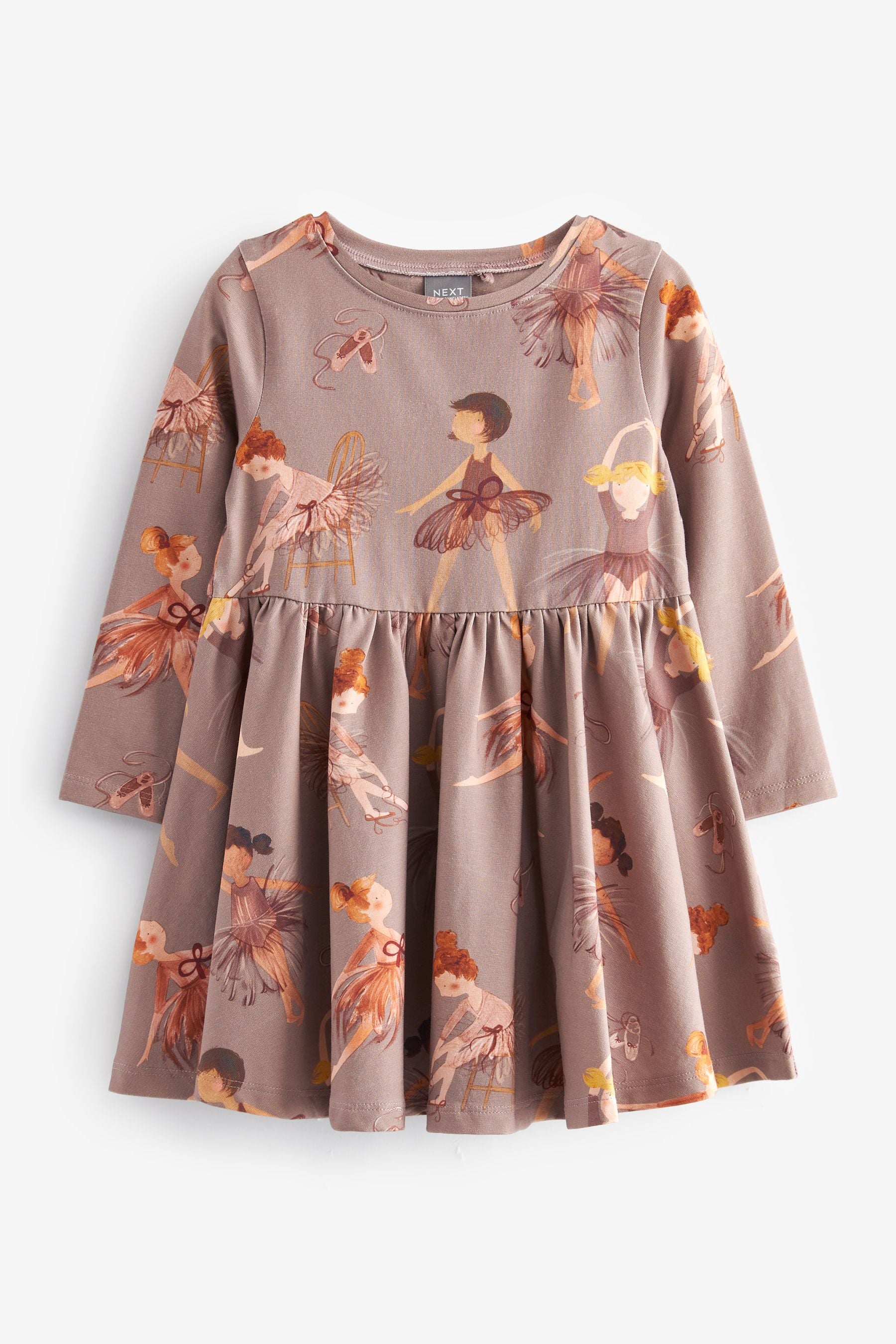 Taupe Ballerina Cotton Elastane Jersey Dress (3mths-7yrs)