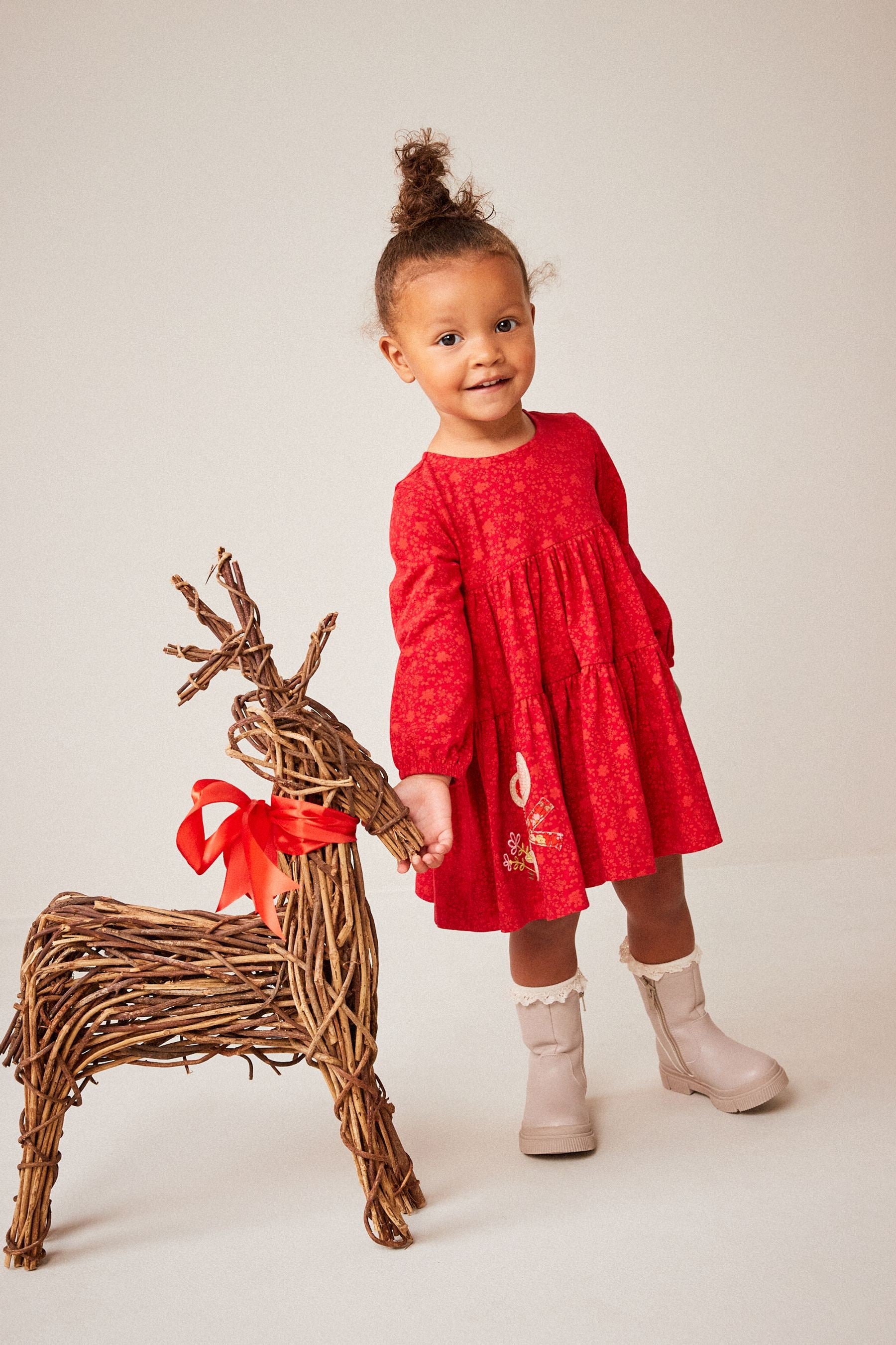 Red Mouse Appliquéée Tiered Dress (3mths-7yrs)