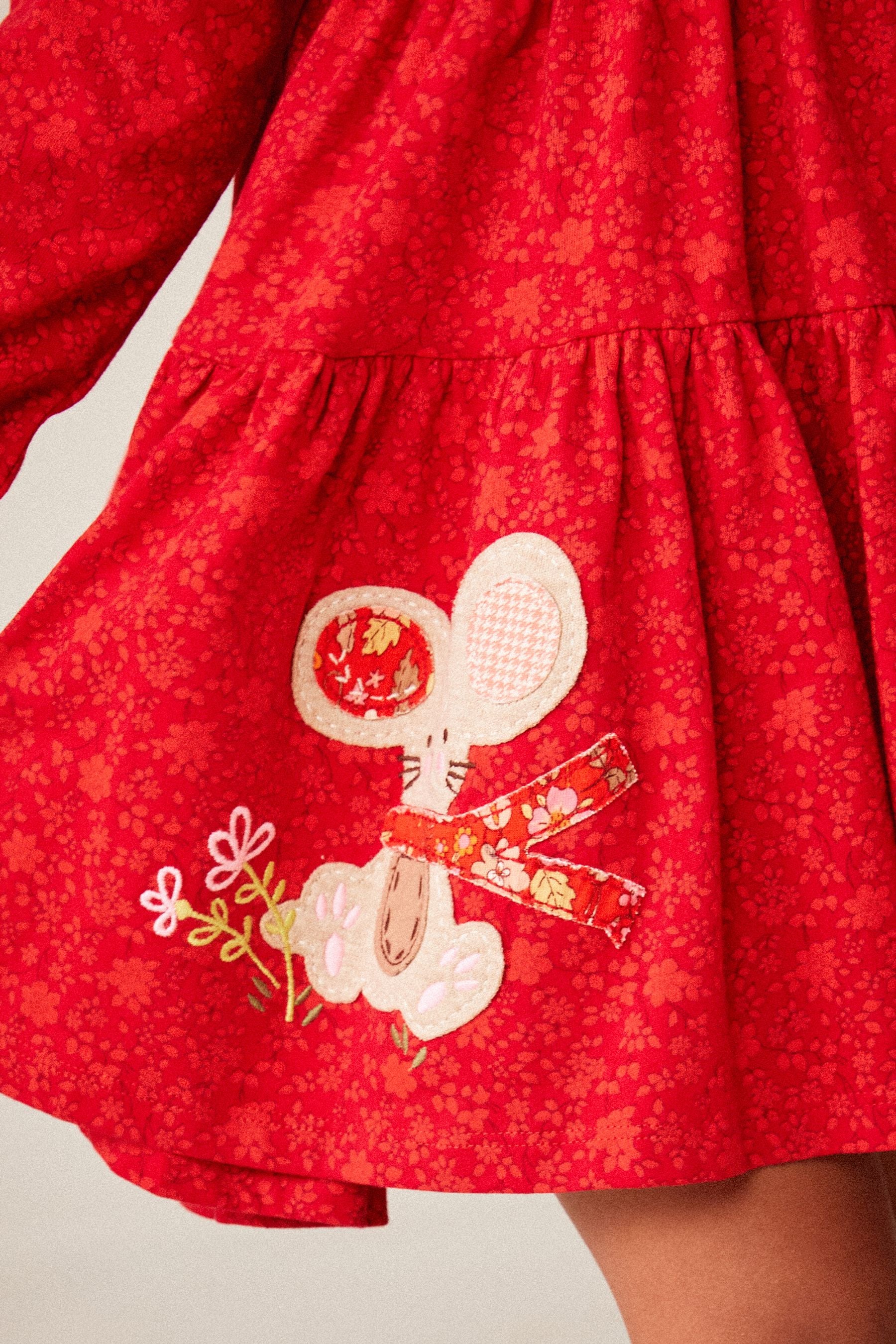 Red Mouse Appliquéée Tiered Dress (3mths-7yrs)