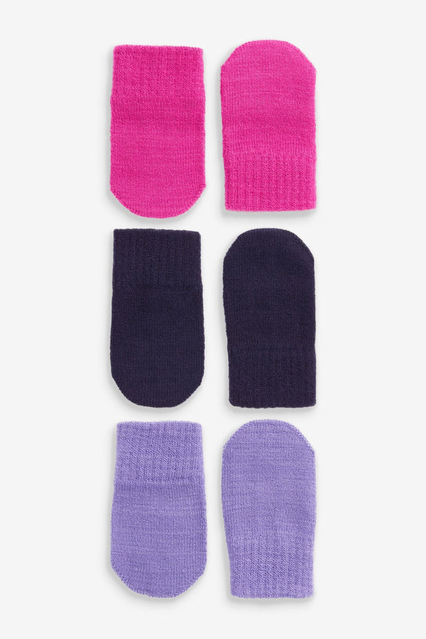 Pink/Purple/Navy Blue 3 Pack Magic Mitts (3mths-6yrs)