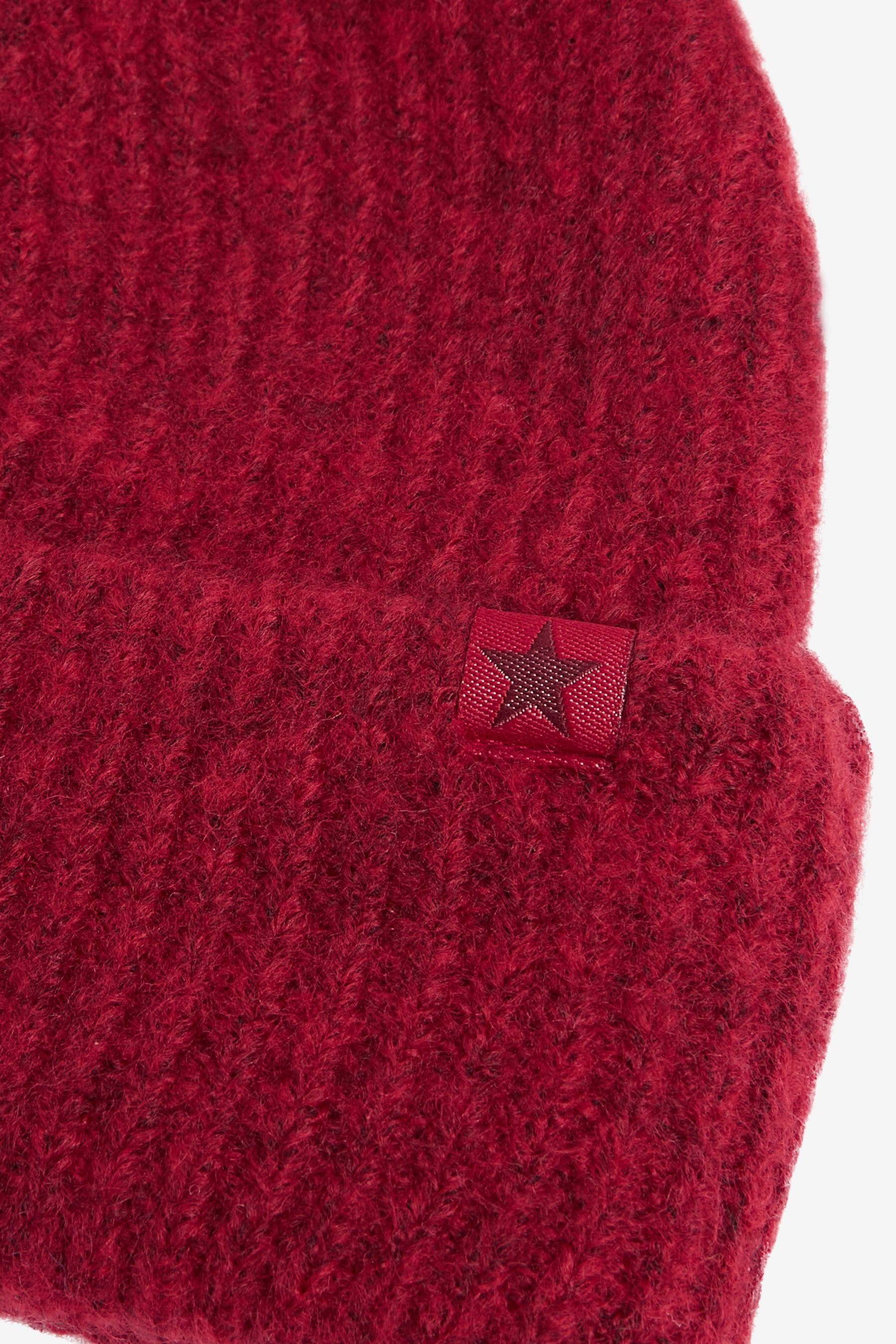 Red Pom Pom Beanie Hat (3-16yrs)