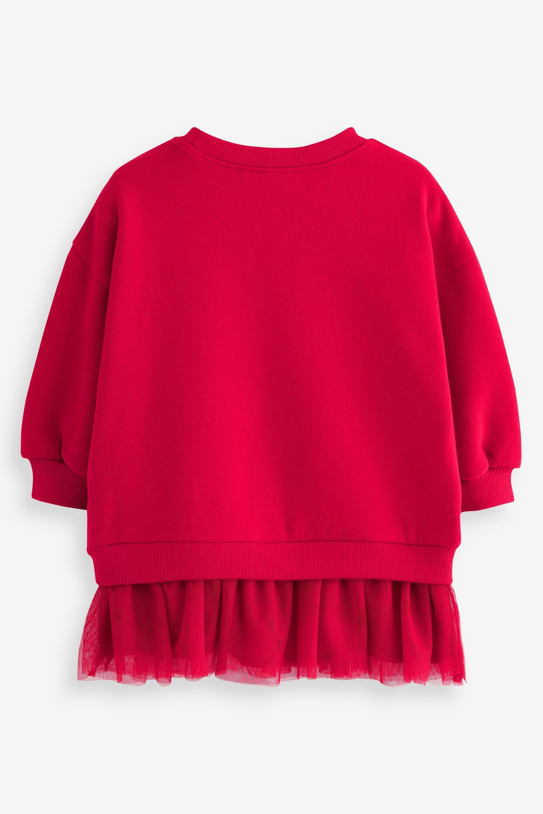 Red 2-In-1 Sequin Sweatshirt Party Dress (3mths-7yrs)