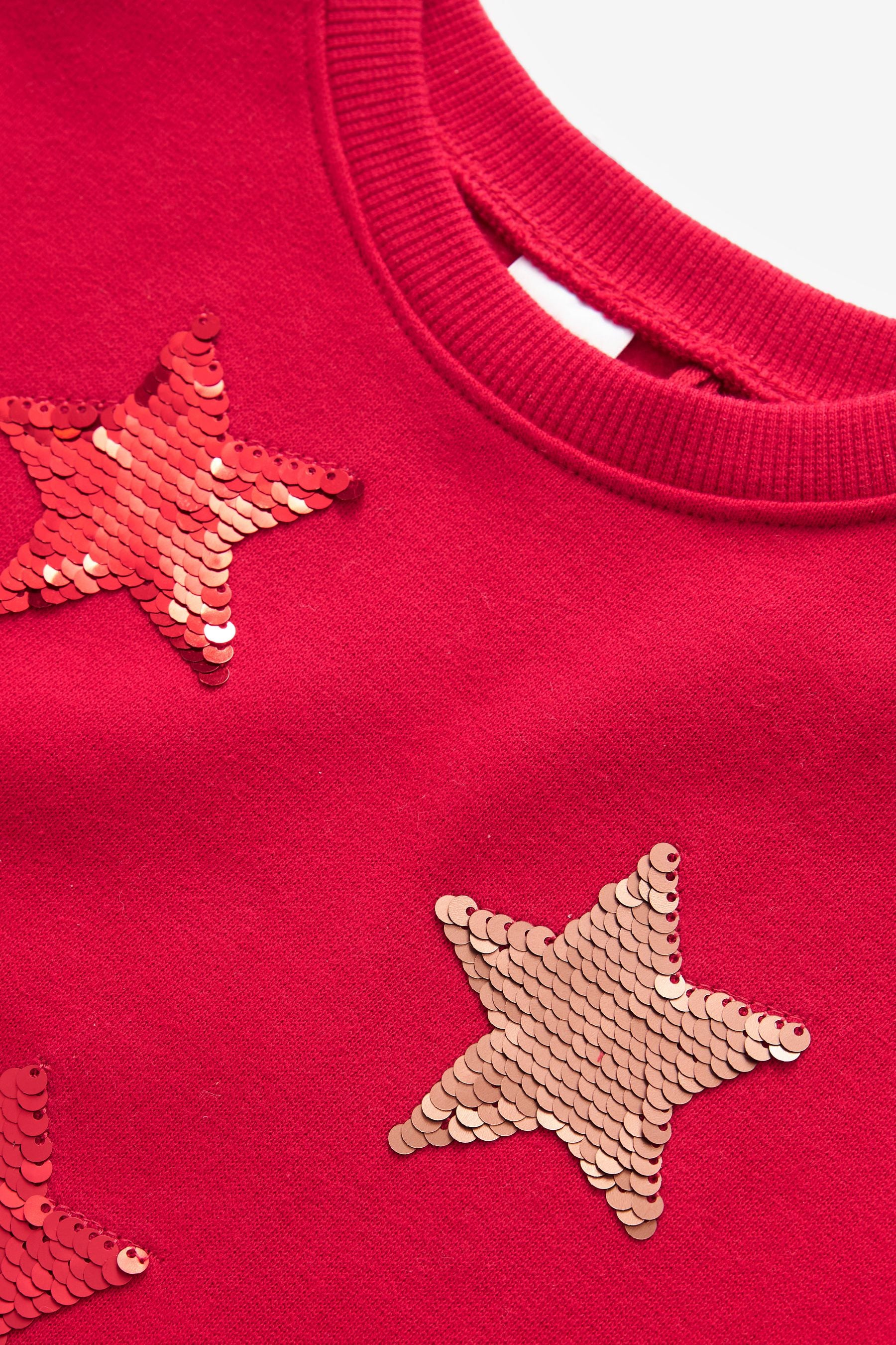 Red 2-In-1 Sequin Sweatshirt Party Dress (3mths-7yrs)