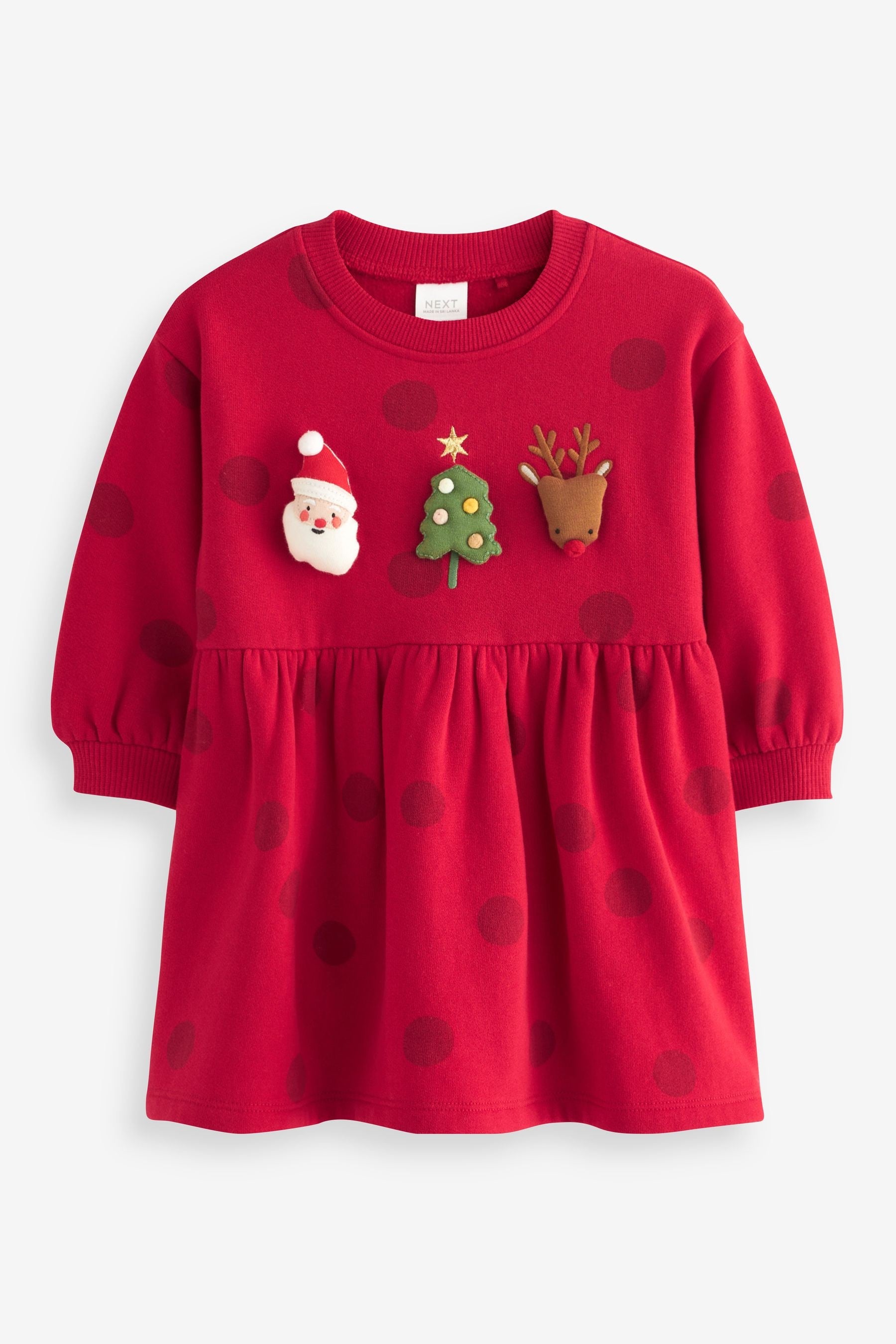 Red Christmas Character Sweat Dress (3mths-7yrs)