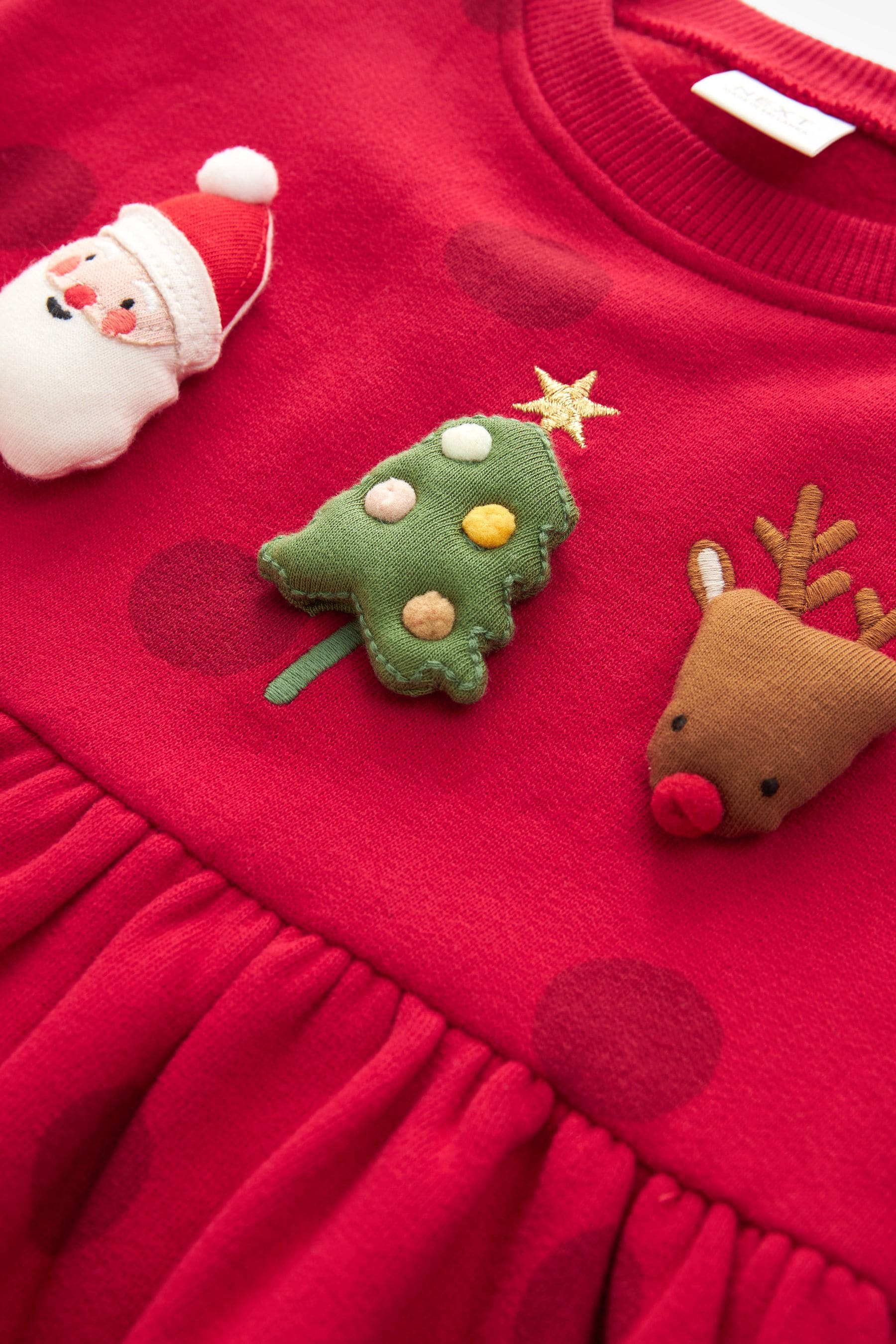 Red Christmas Character Sweat Dress (3mths-7yrs)