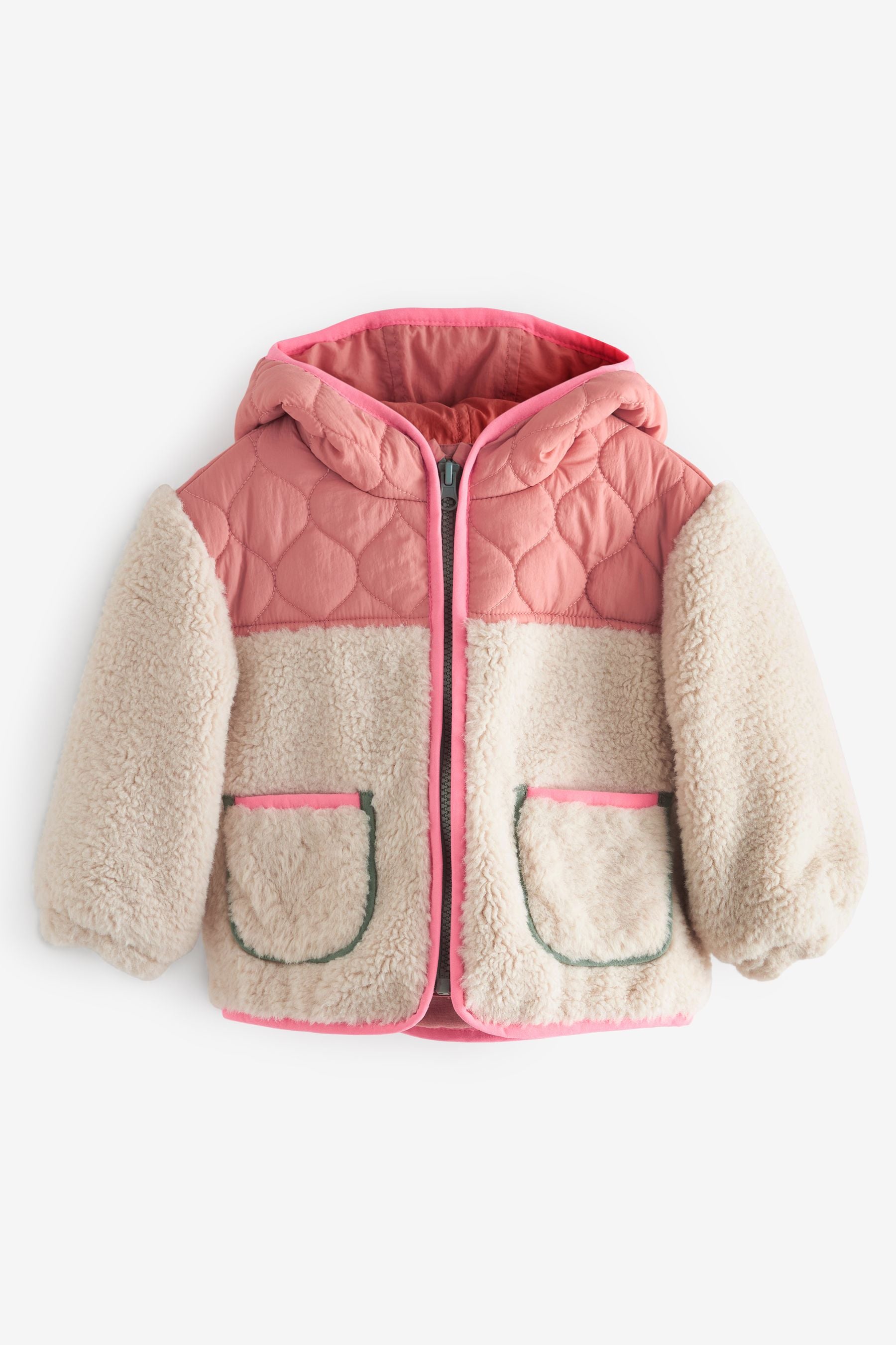 Cream/Pink Nylon Mix Jacket (12mths-7yrs)