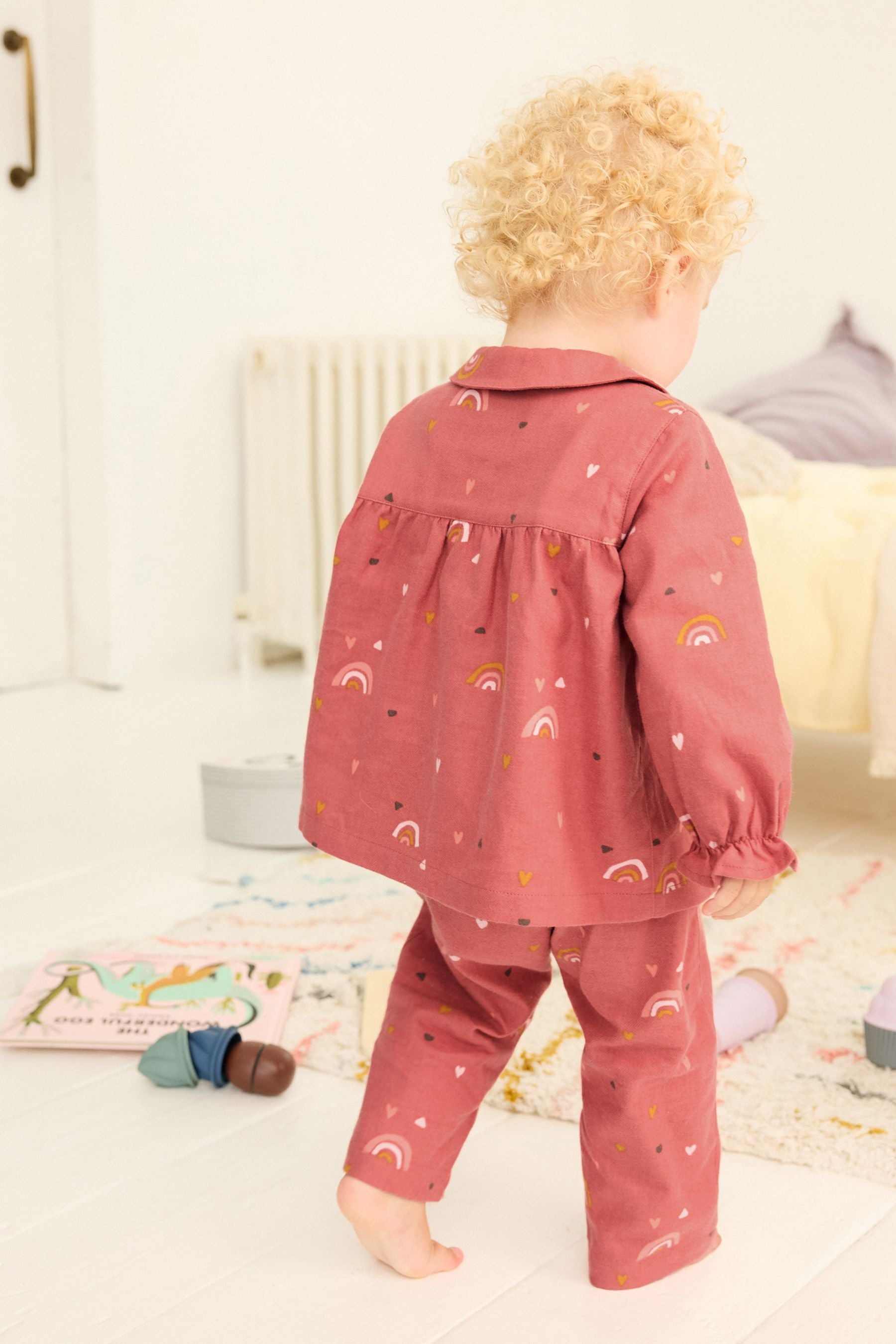 Rust Rainbow Button Through Pyjamas (9mths-10yrs)