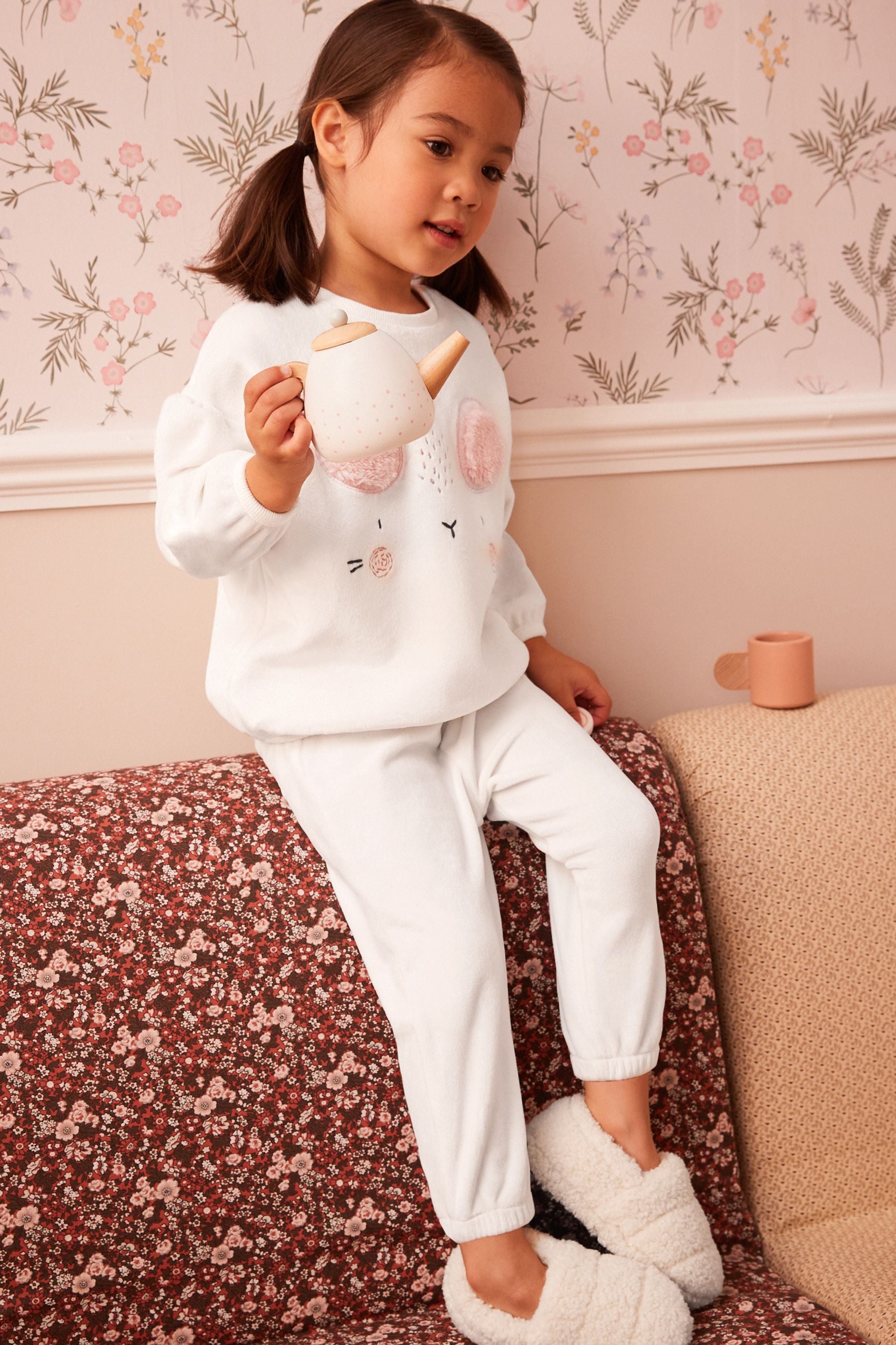 Ecru Cream Mouse Cosy Fleece Pyjamas (3-16yrs)