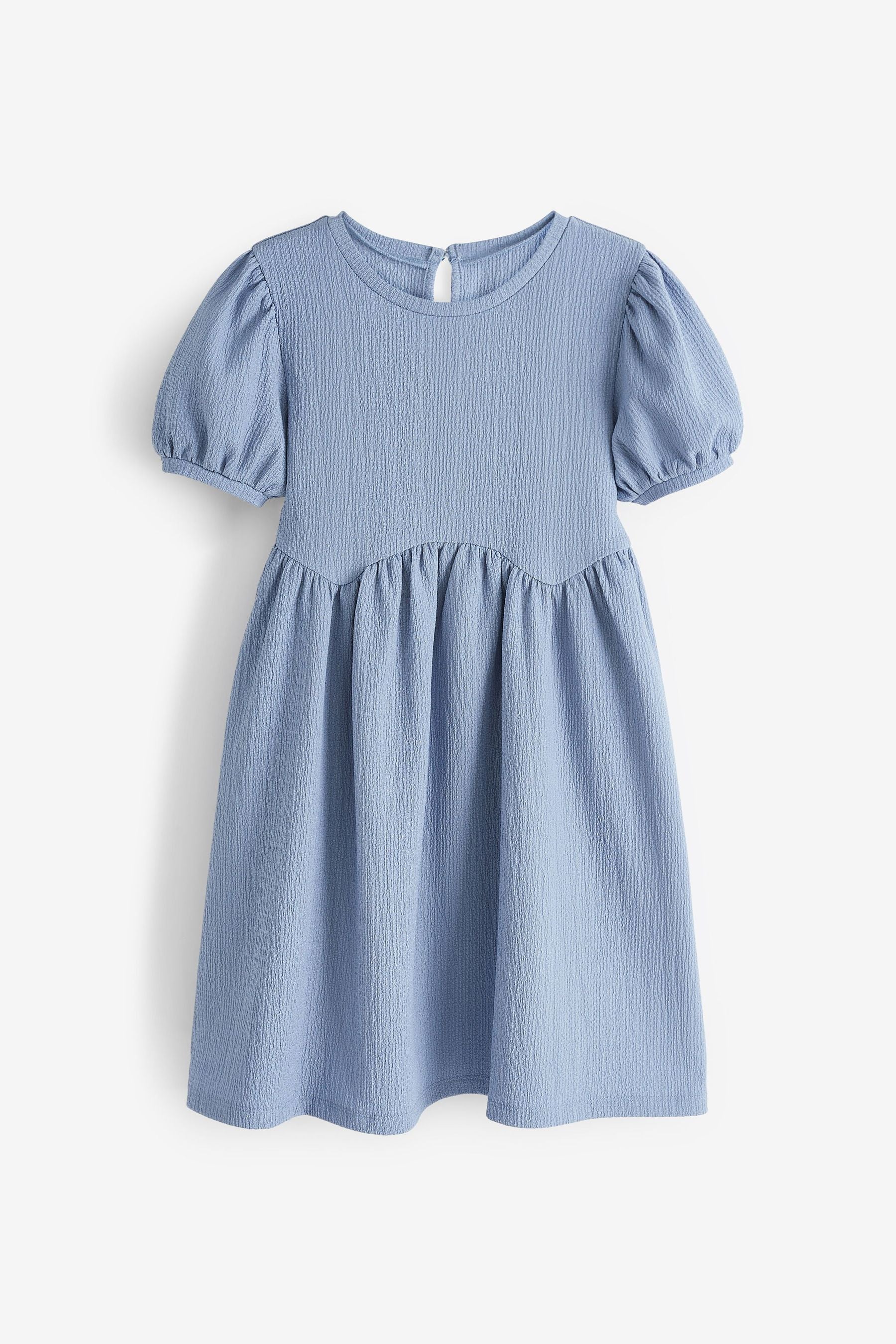 Blue Textured Dress (3-16yrs)