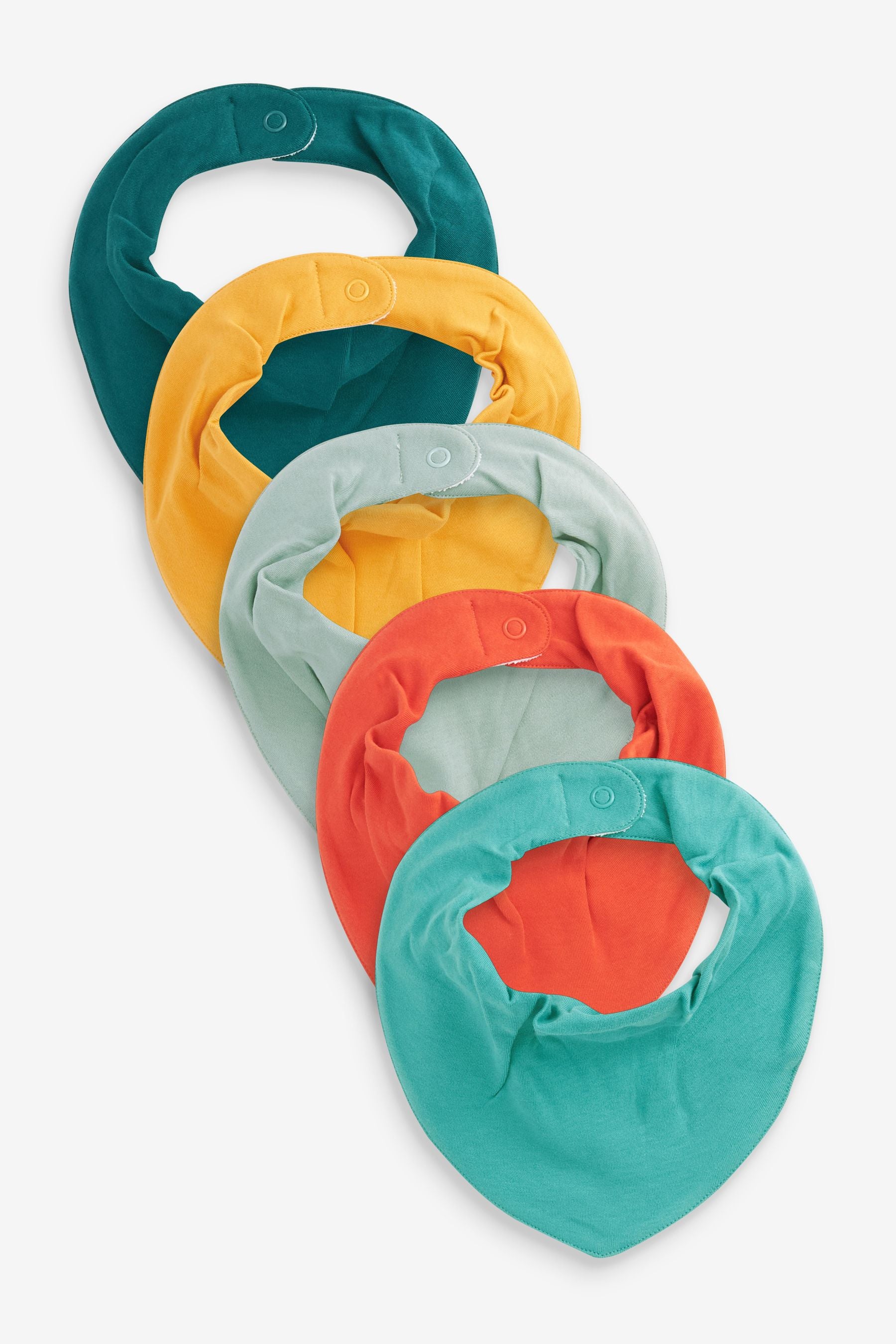 Teal Blue/Green 5 Pack Baby Dribble Bibs