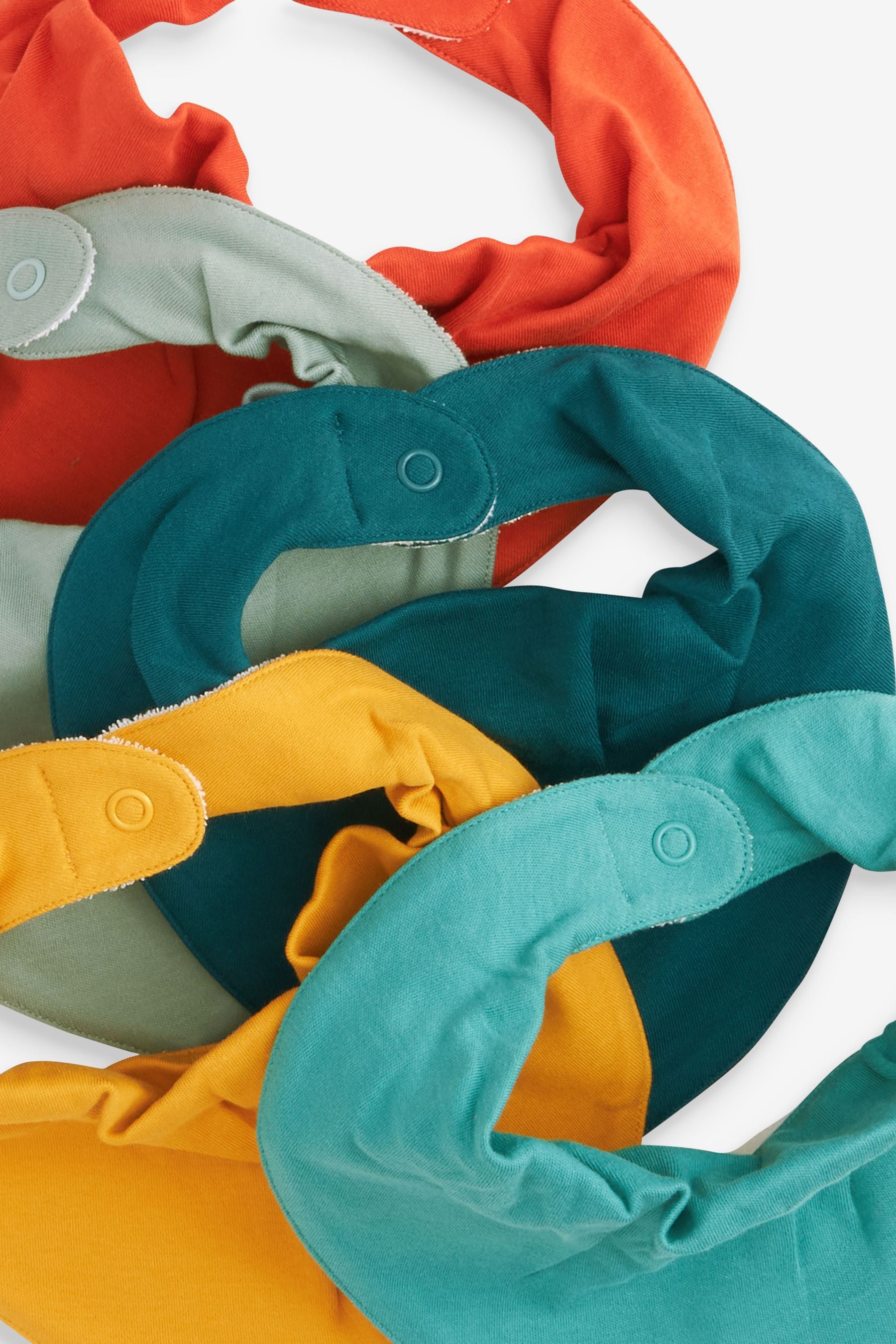 Teal Blue/Green 5 Pack Baby Dribble Bibs