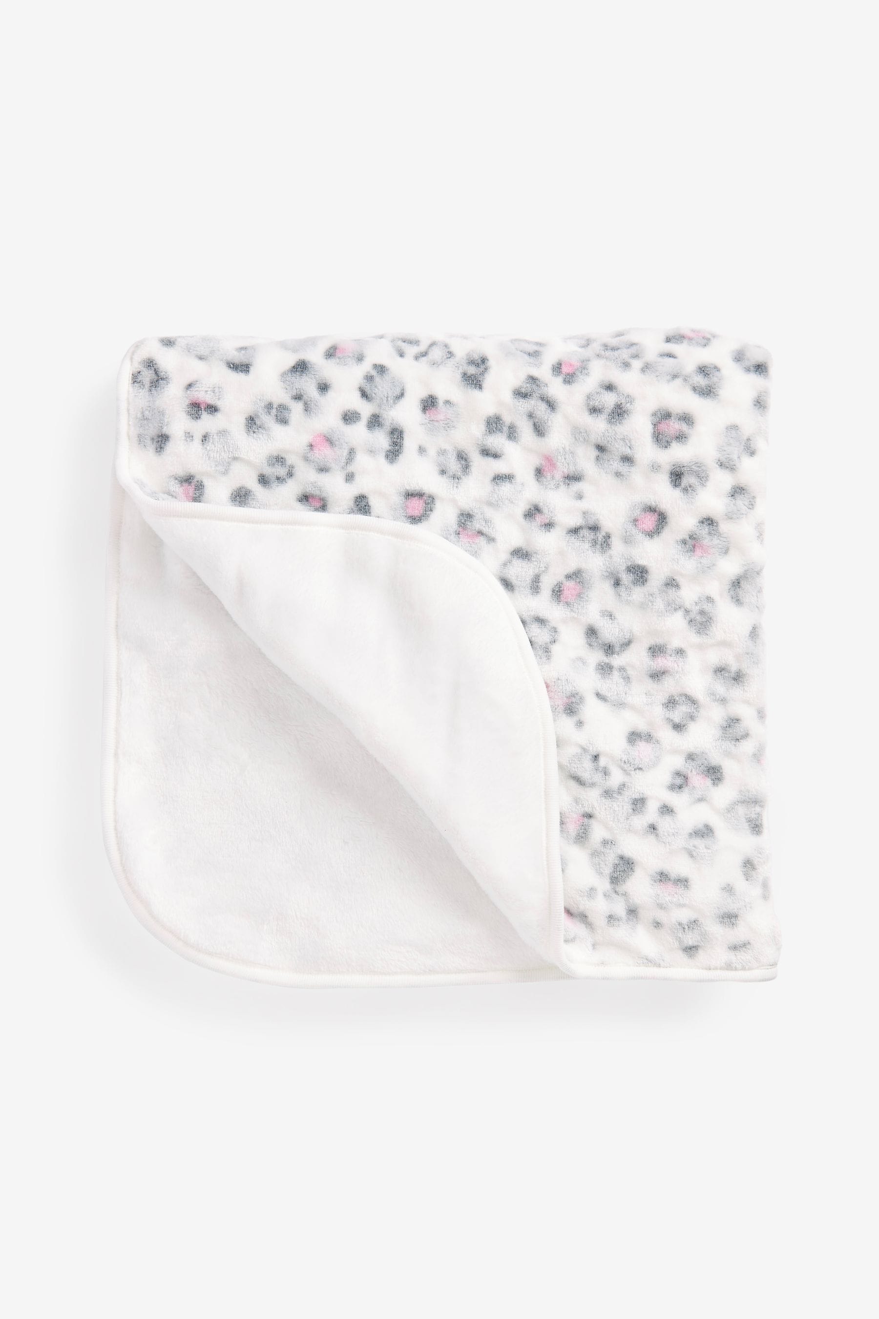 White Leopard Baby Fleece Blanket