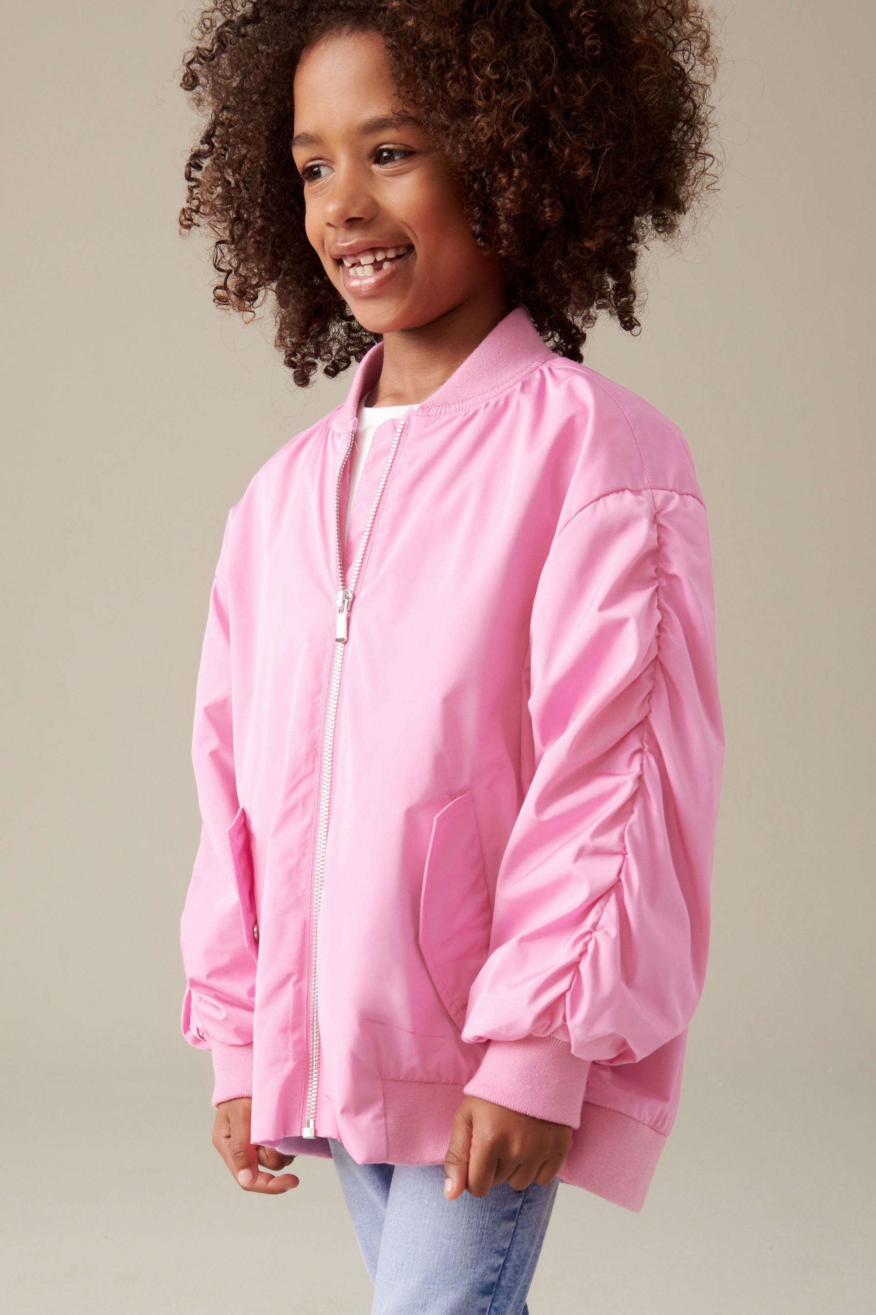 Pink Shower Resistant Bomber Jacket (3-16yrs)