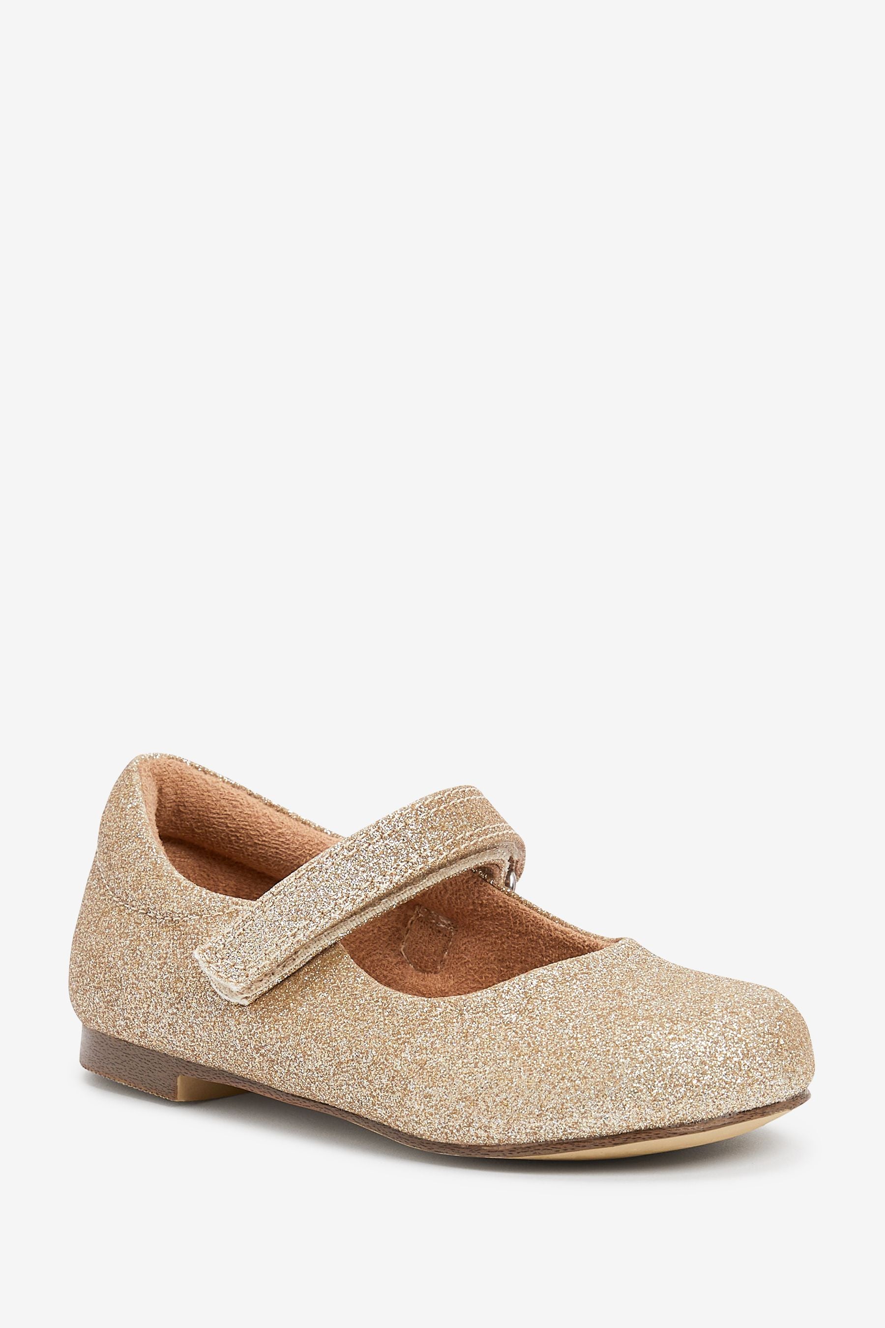 Gold Glitter Mary Jane Occasion Shoes