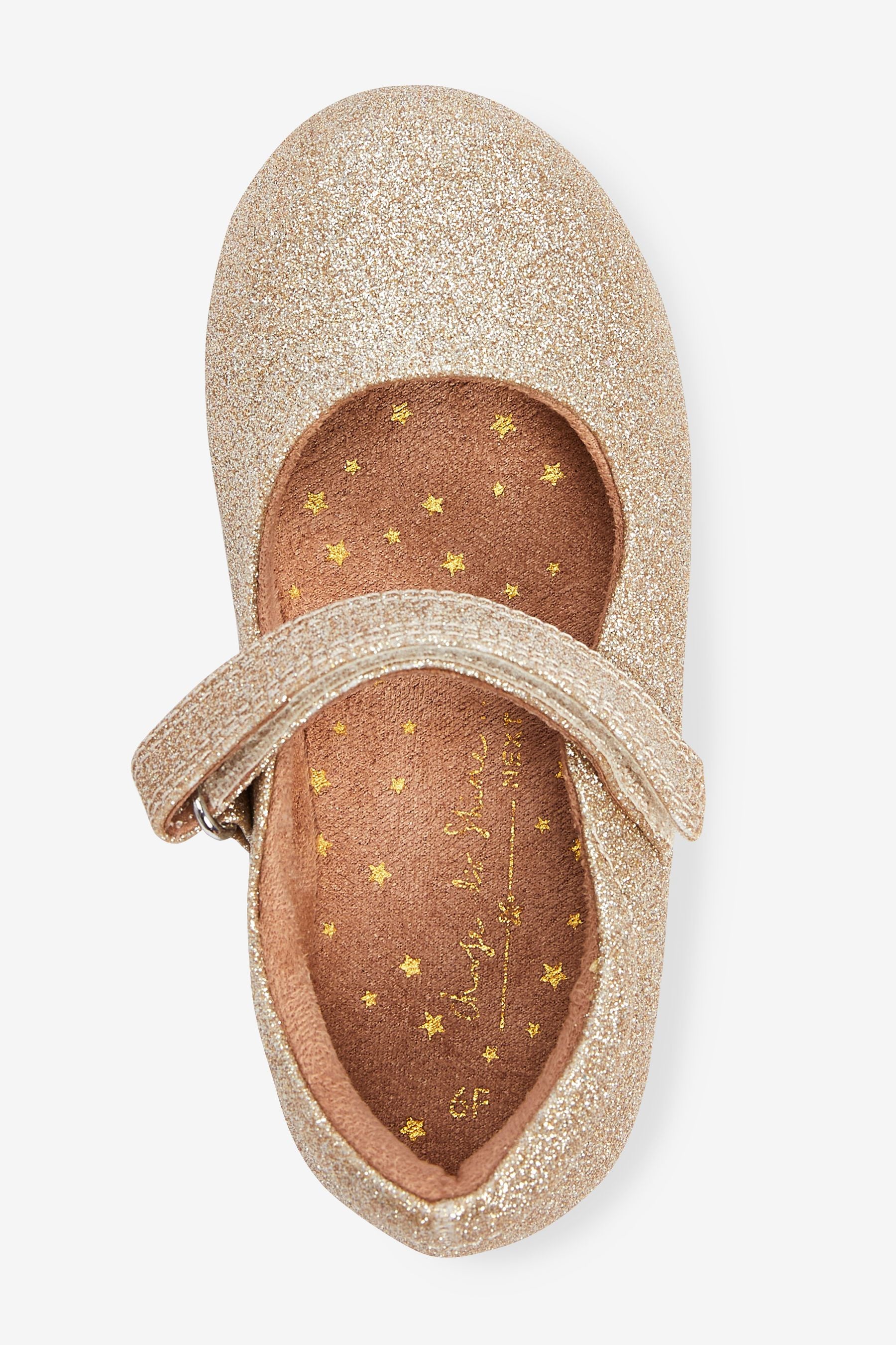 Gold Glitter Mary Jane Occasion Shoes