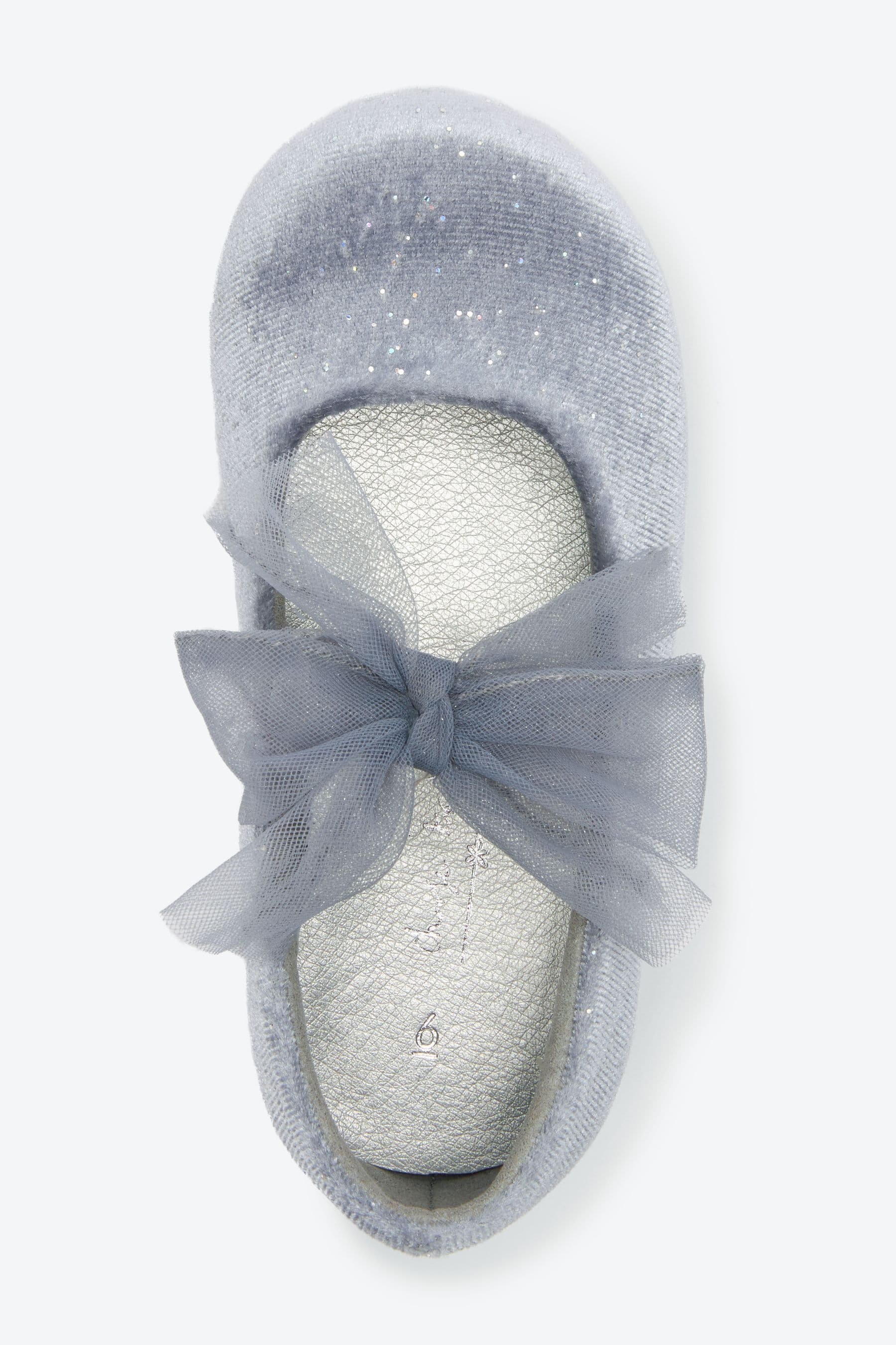 Grey Bow Mary Jane Occasion Shoes