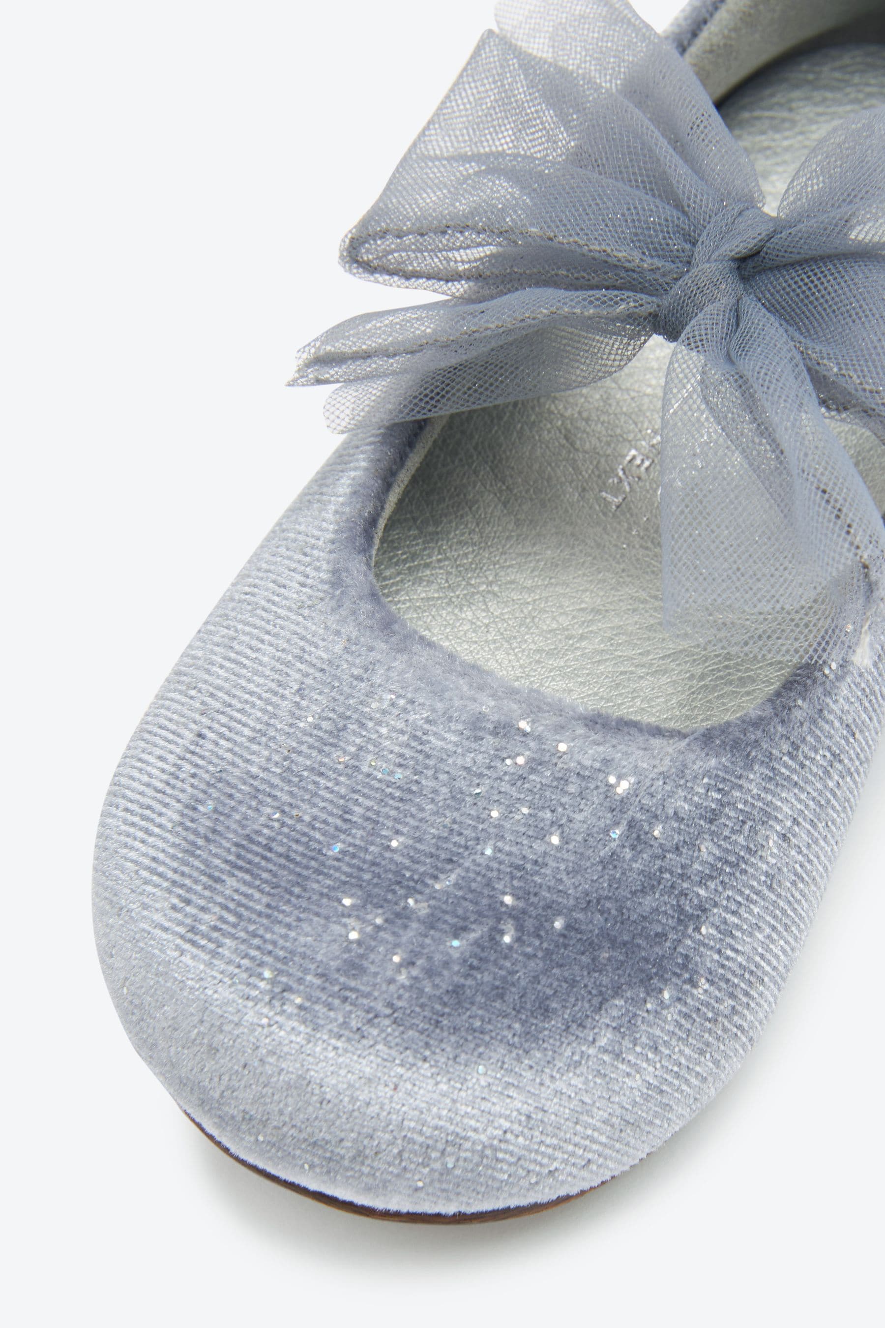 Grey Bow Mary Jane Occasion Shoes