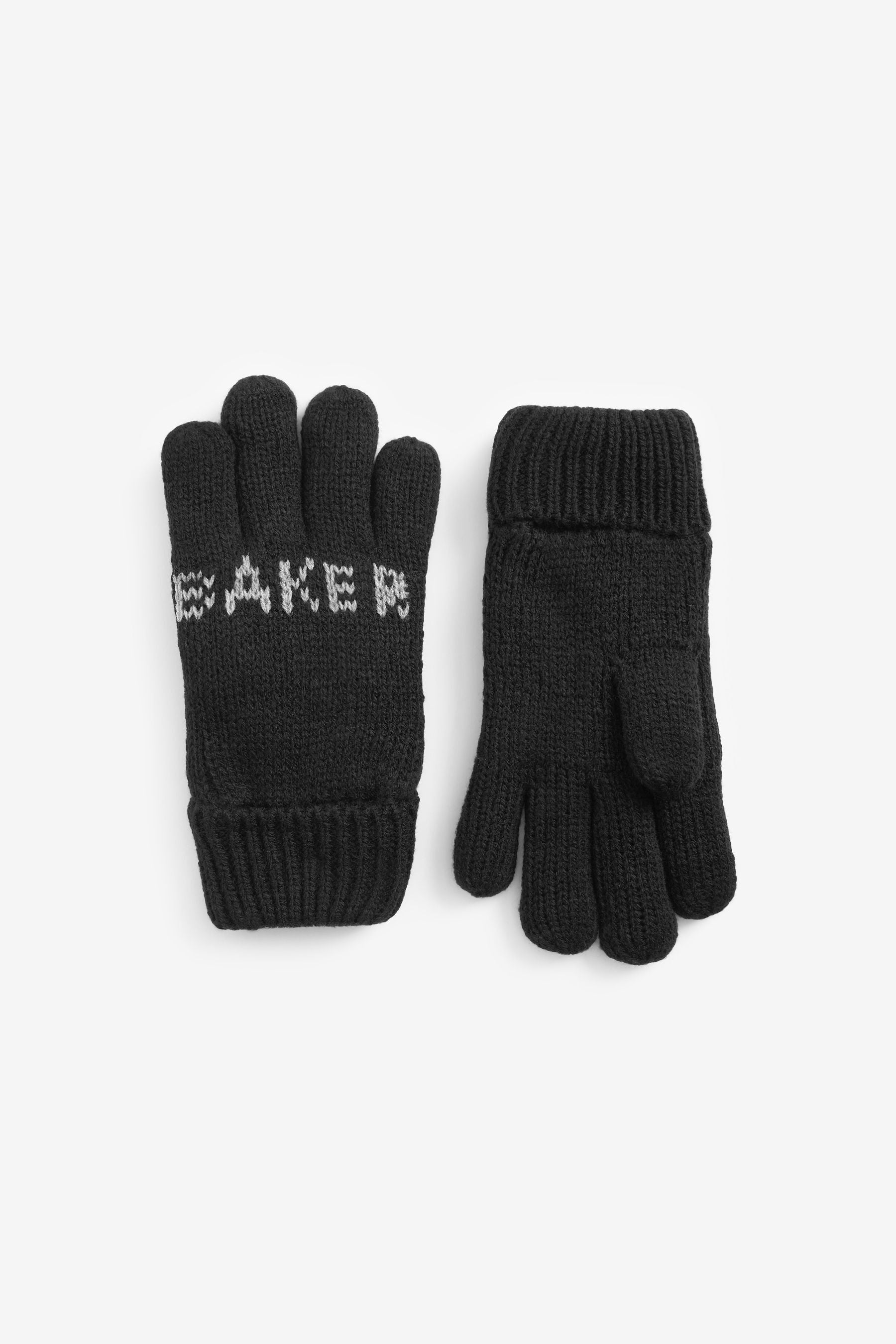 Black Baker by Ted Baker Hat and Mittens Letter Print Set