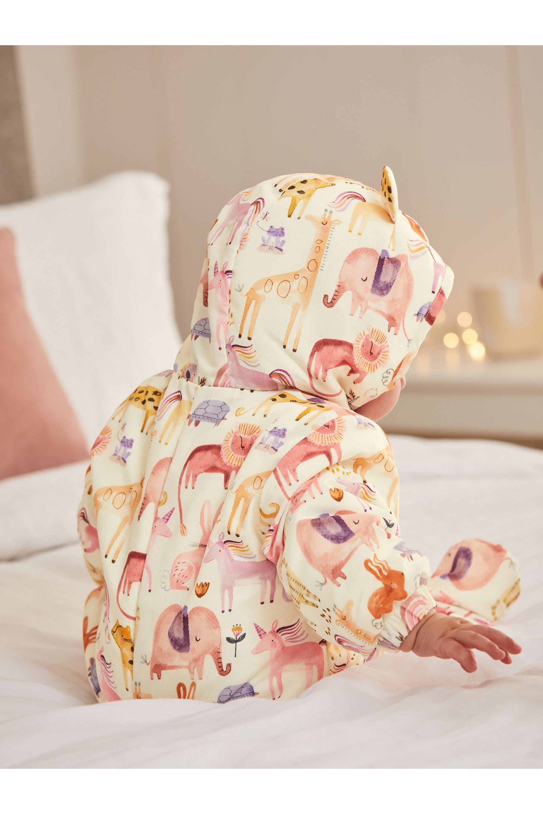 Cream Character Print Baby All-In-One Lightweight Pramsuit (0mths-2yrs)