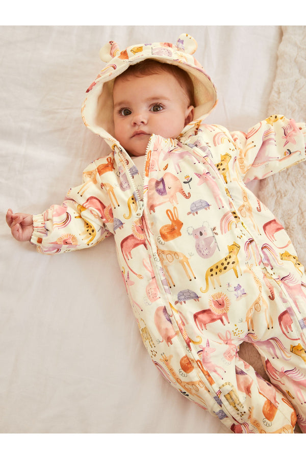 Cream Character Print Baby All-In-One Lightweight Pramsuit (0mths-2yrs)