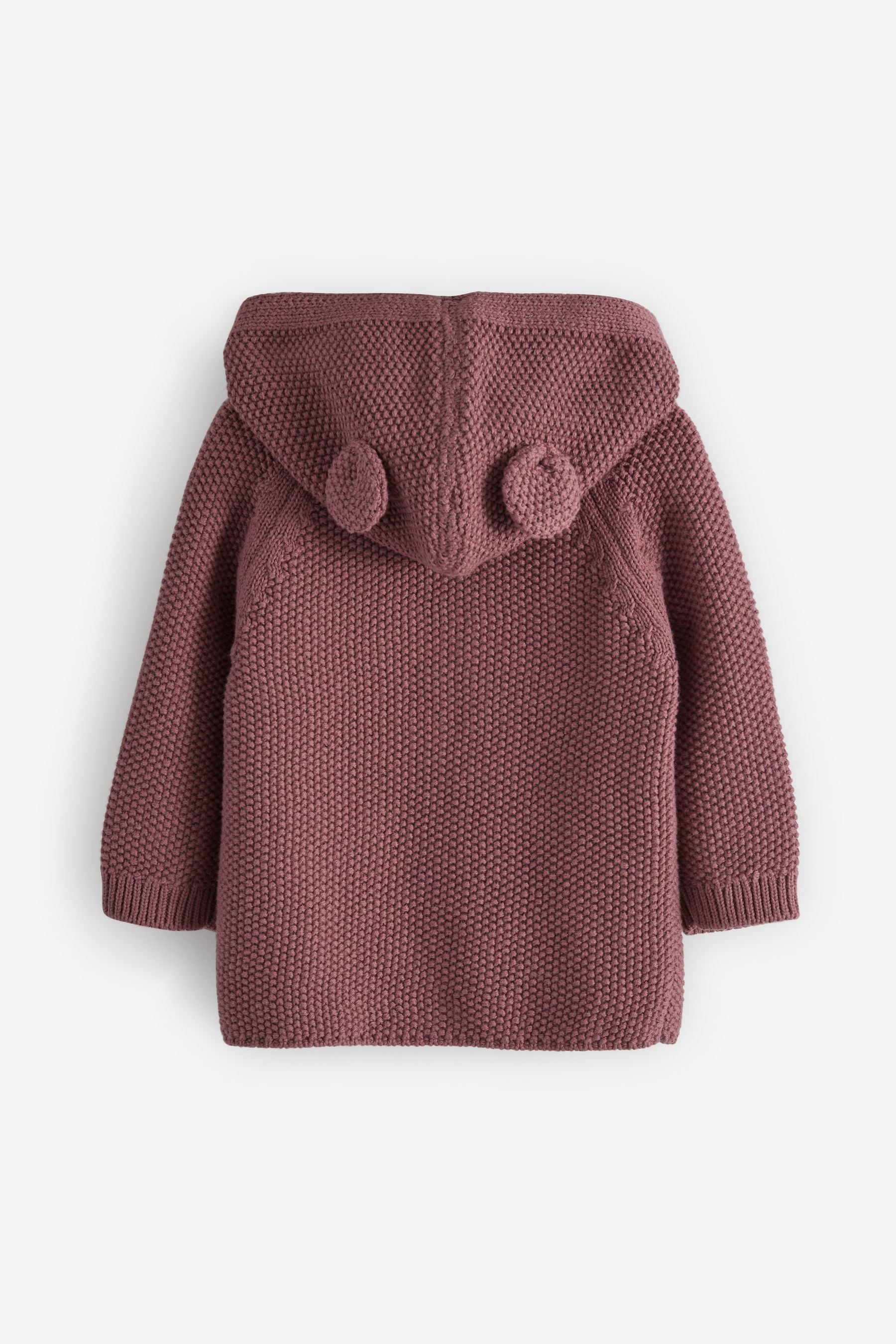 Purple Bear Ears Hooded Baby Cardigan (0mths-3yrs)