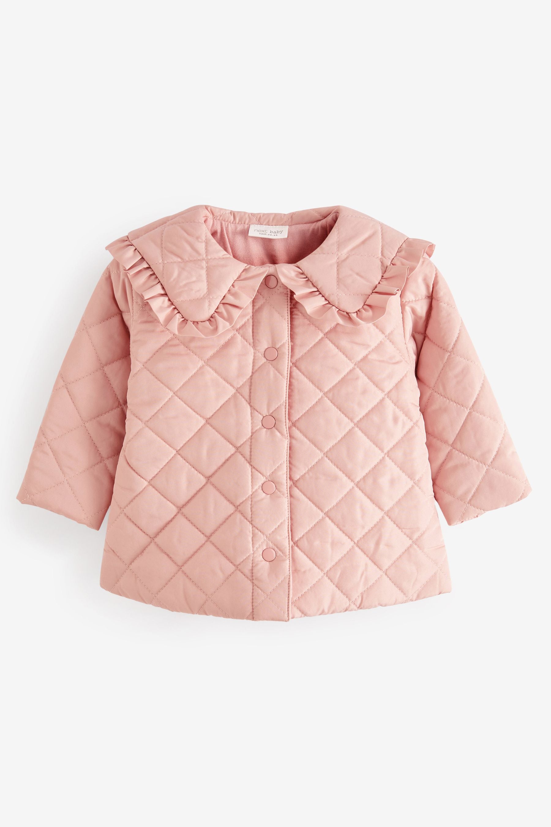 Pink Quilted Frill Collar Baby Jacket (0mths-2yrs)