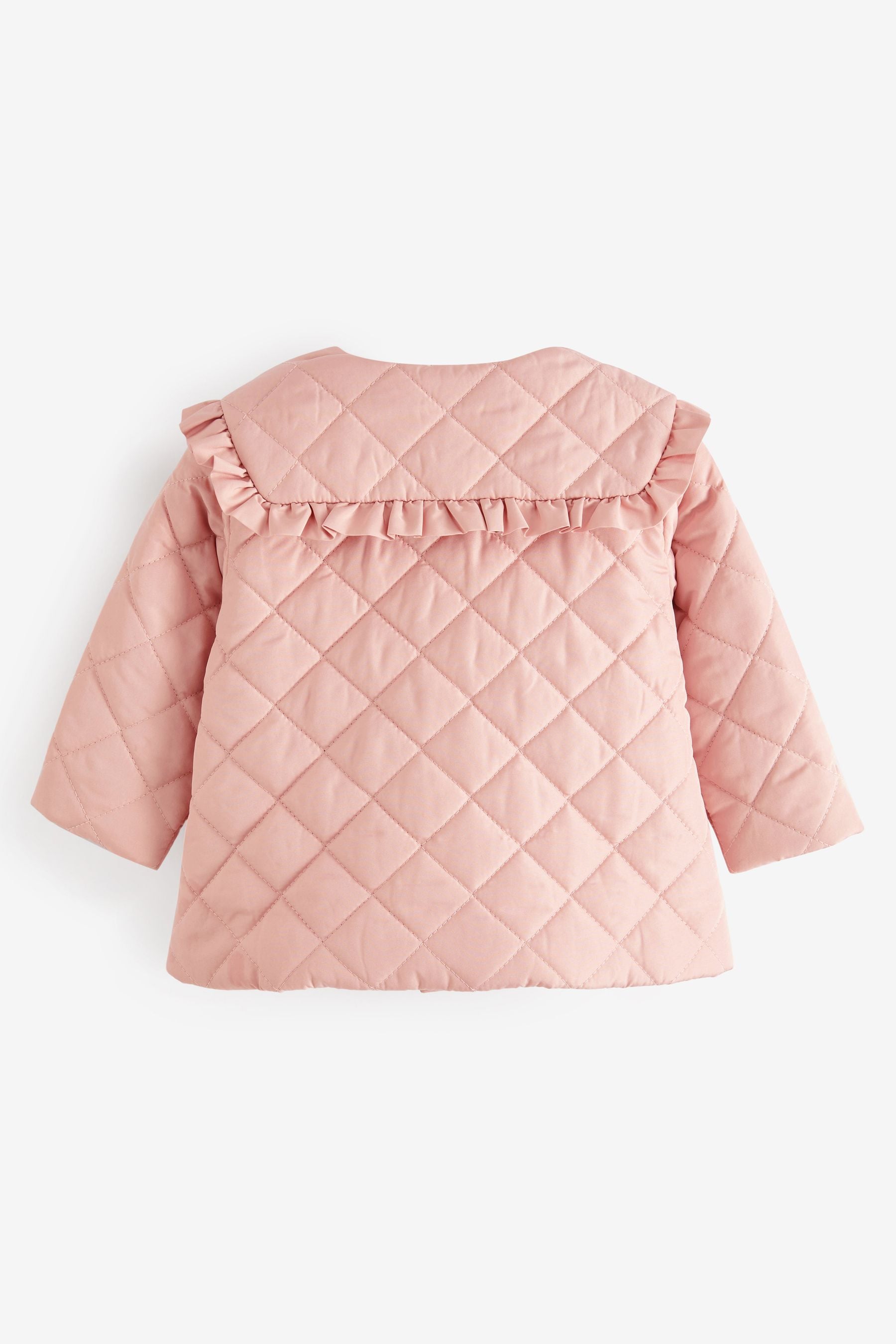 Pink Quilted Frill Collar Baby Jacket (0mths-2yrs)