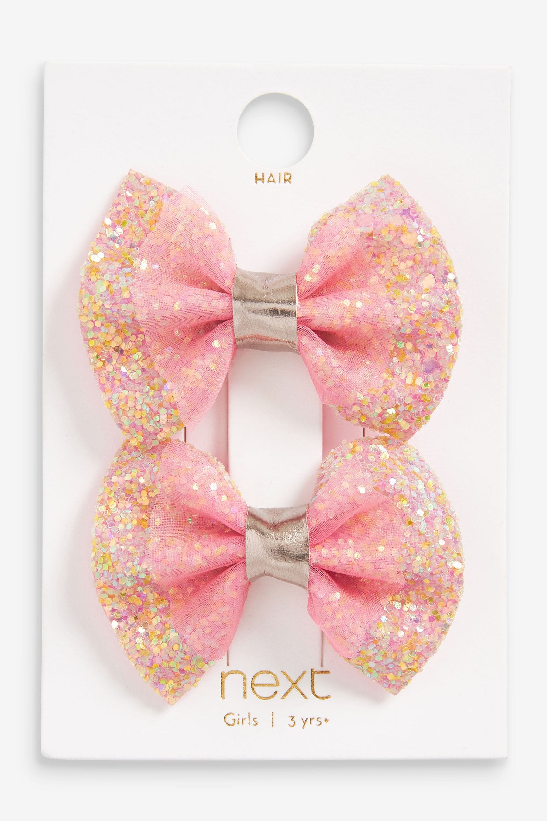 Bright Pink Bow Clips 2 Pack