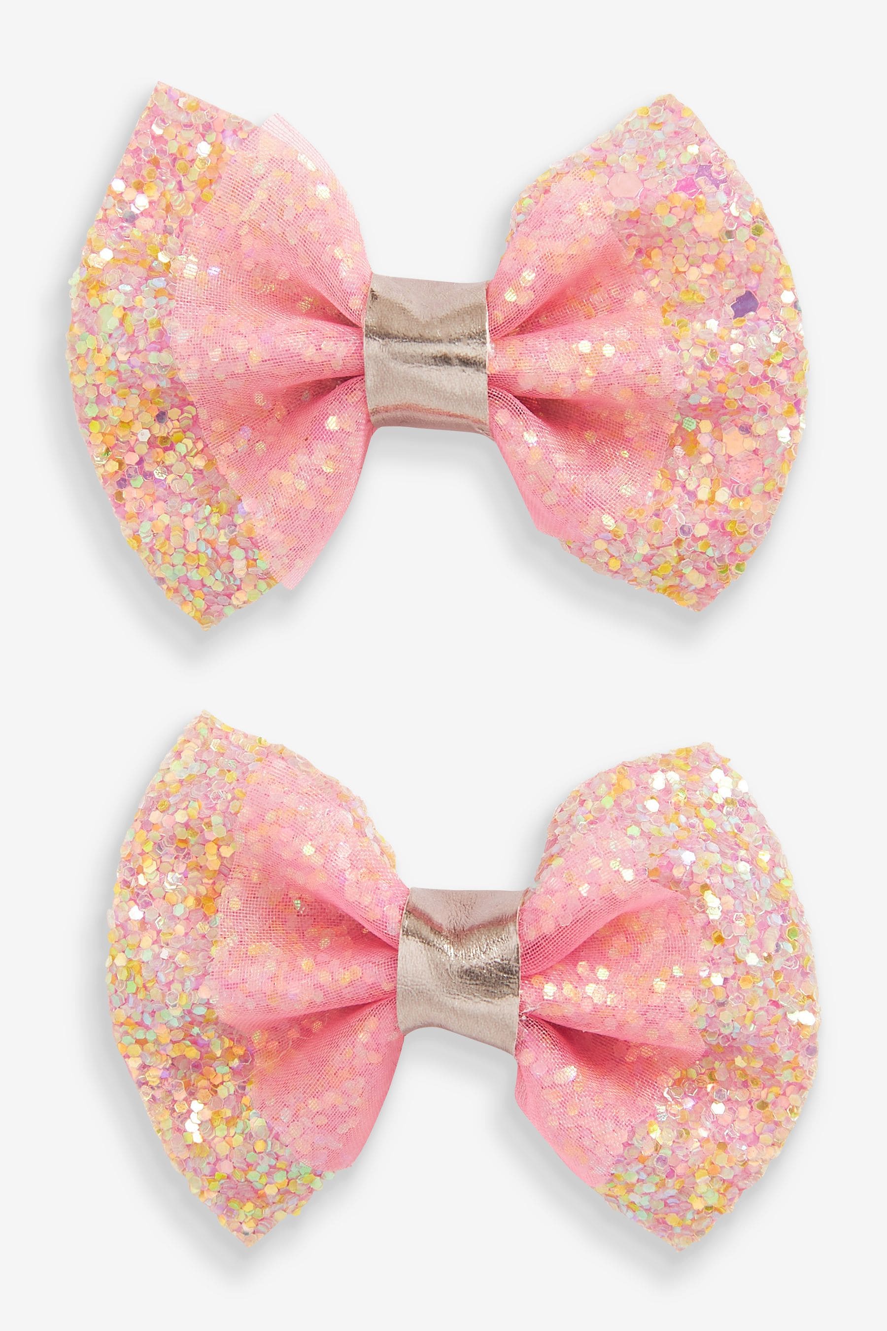 Bright Pink Bow Clips 2 Pack