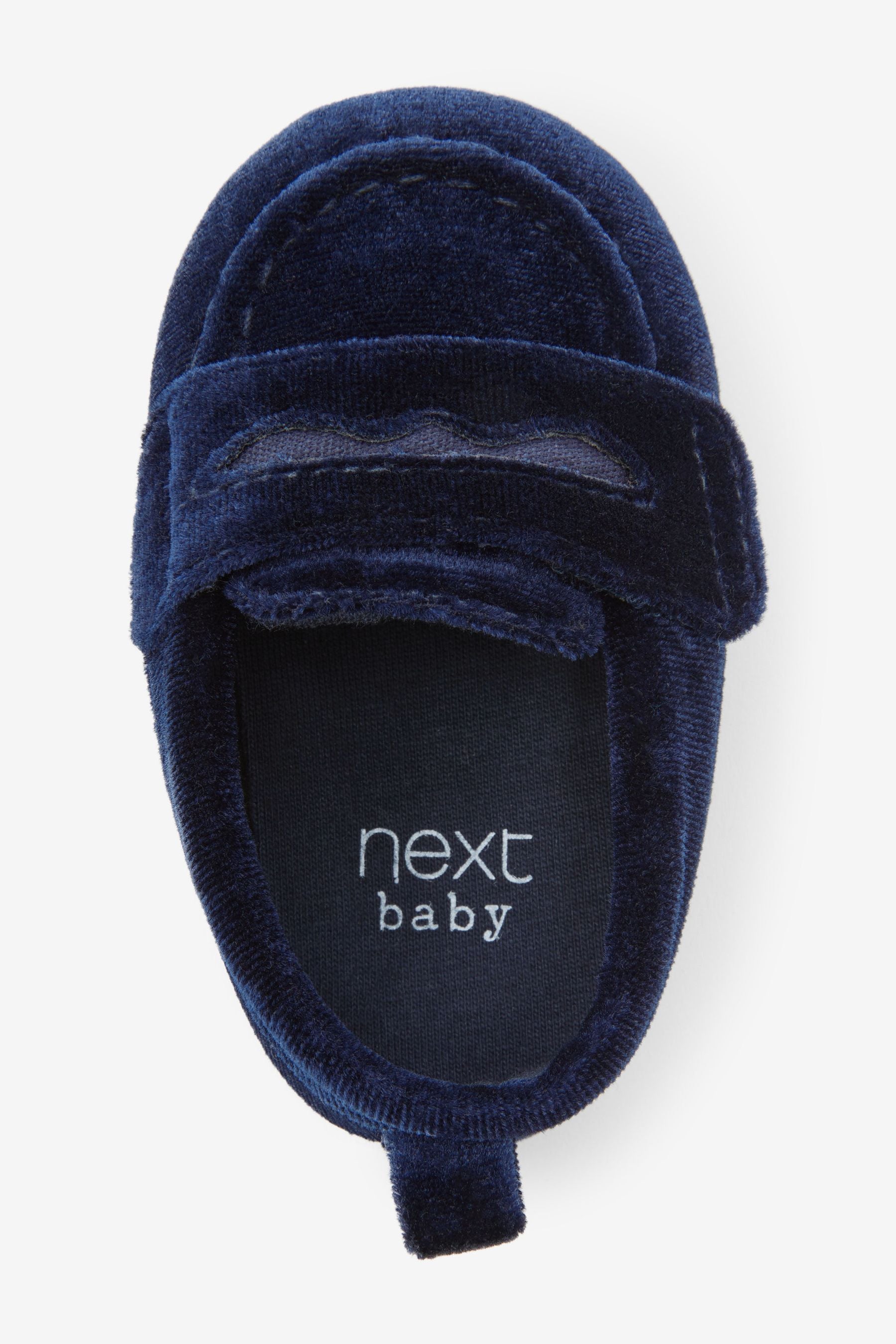 Navy Blue Velvet Penny Loafers (0-24mths)