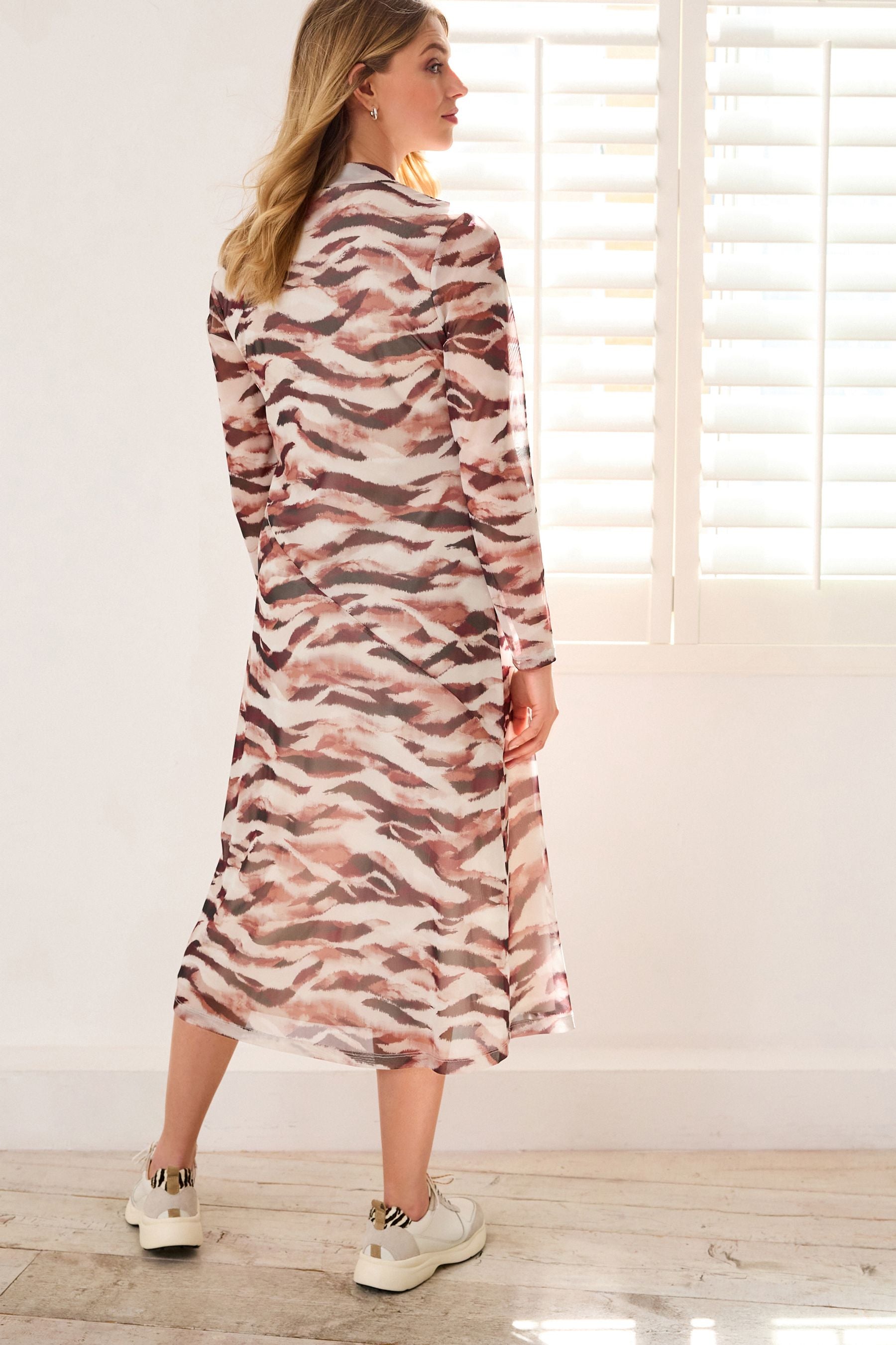 Animal Print Maternity Mesh Dress